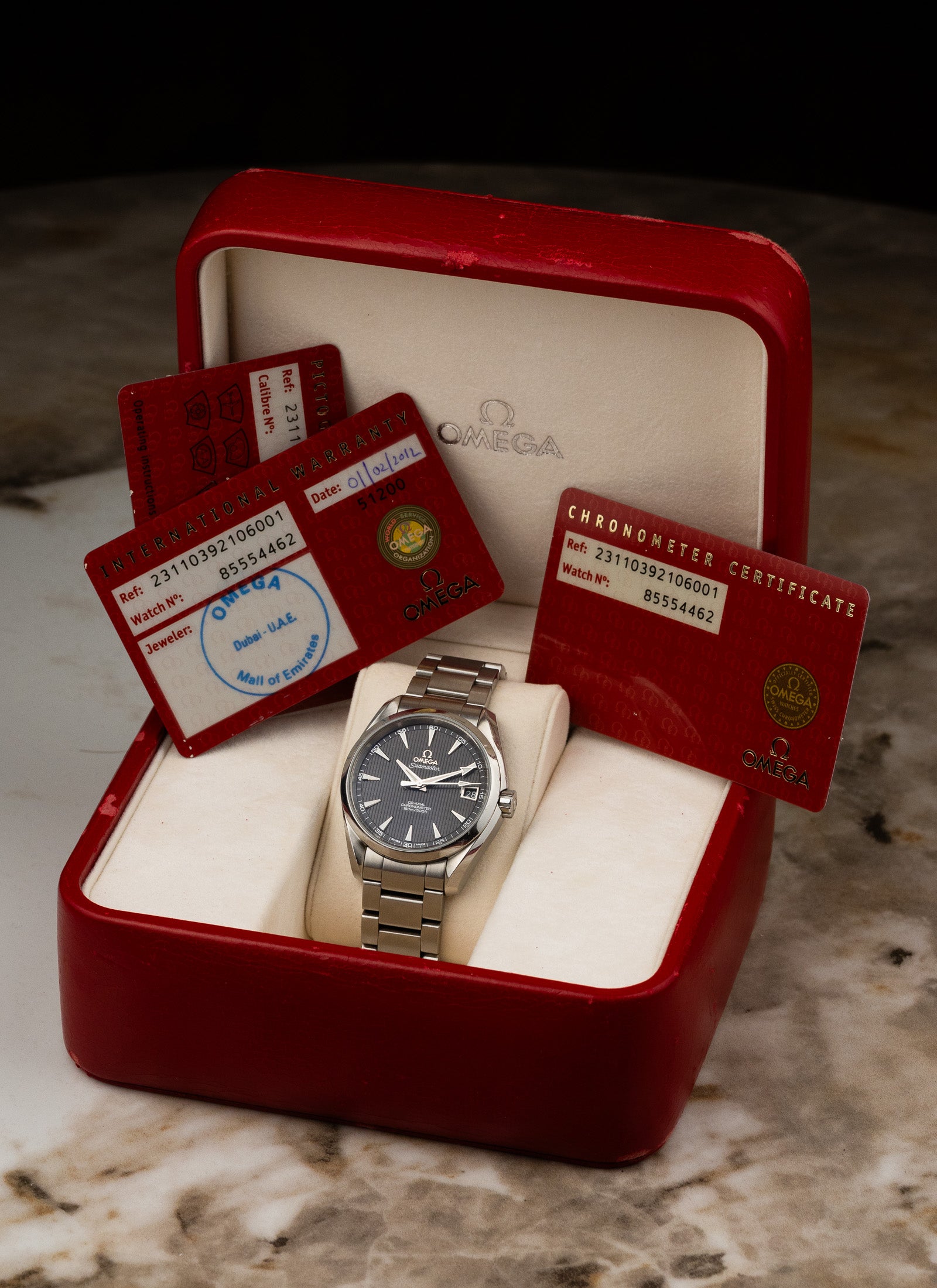 2012 Omega Seamaster Aqua Terra 231.10.39.21.06.001 cal. 8500 Box & Papers