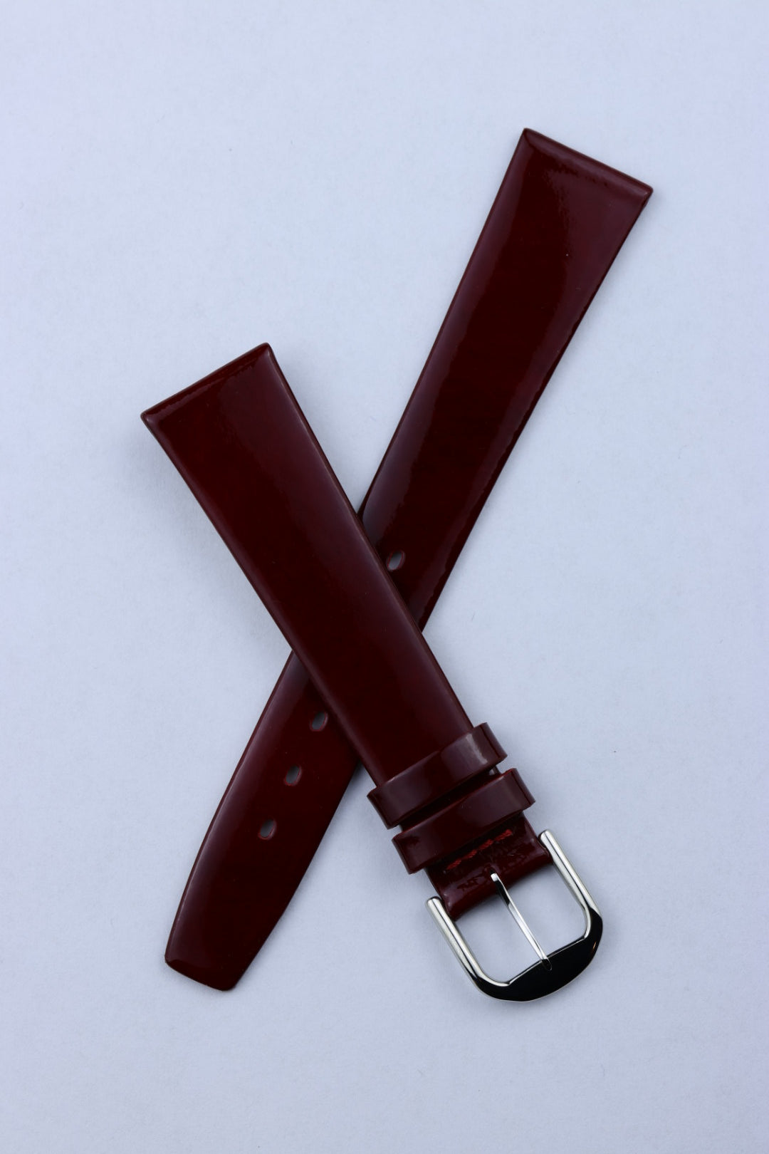 Pasek skórzany K.REDA bordowy lśniący połysk (P061)