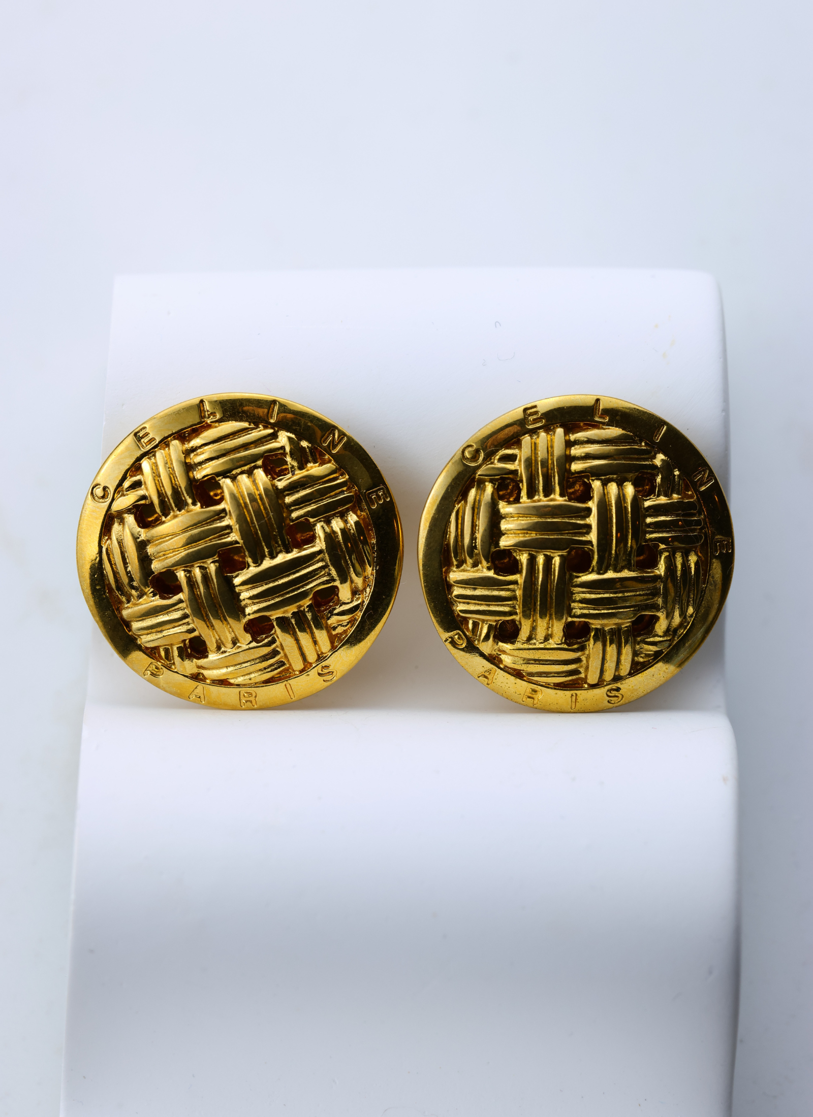 Celine - klipsy złota plecionka