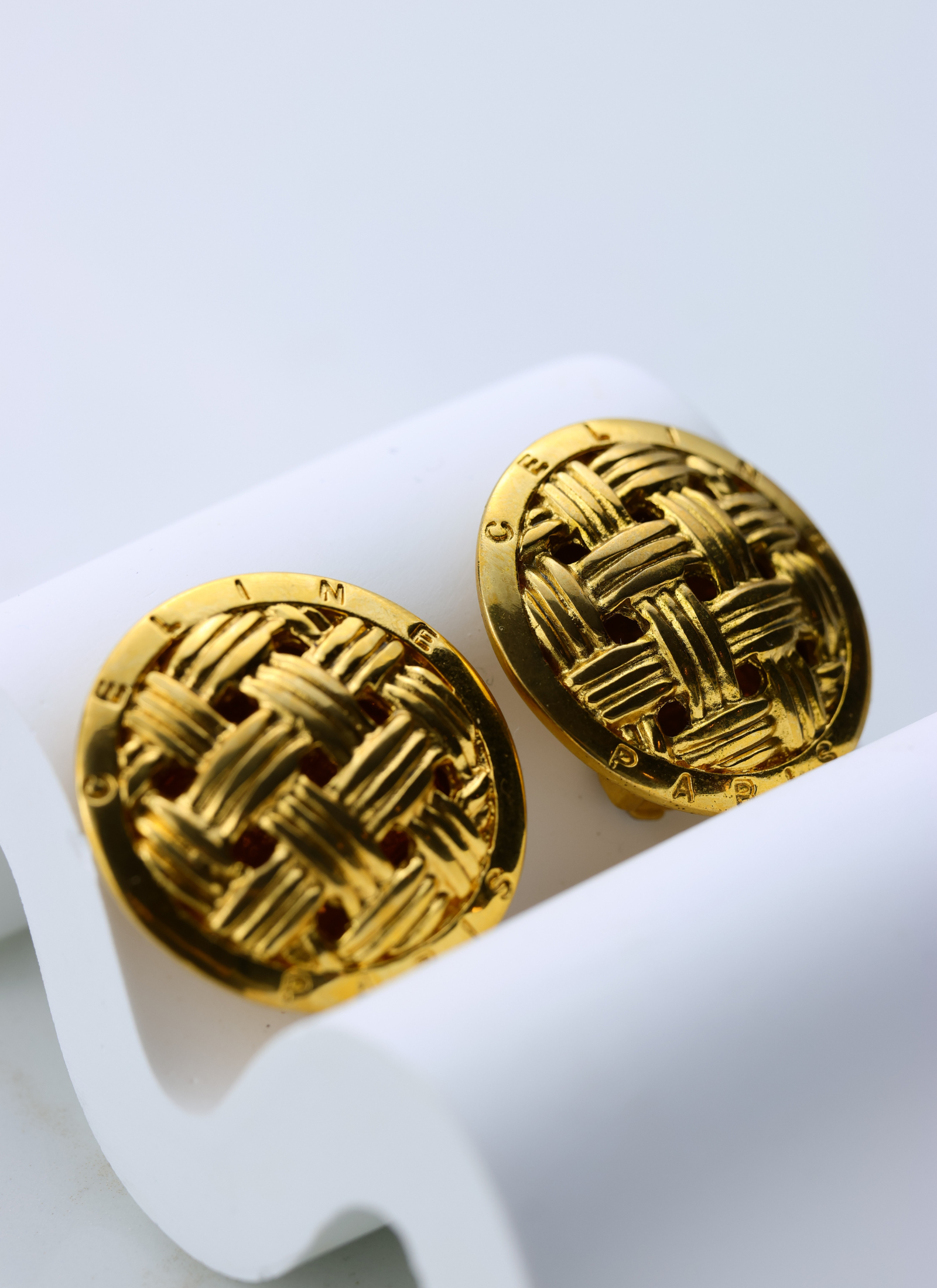 Celine - klipsy złota plecionka