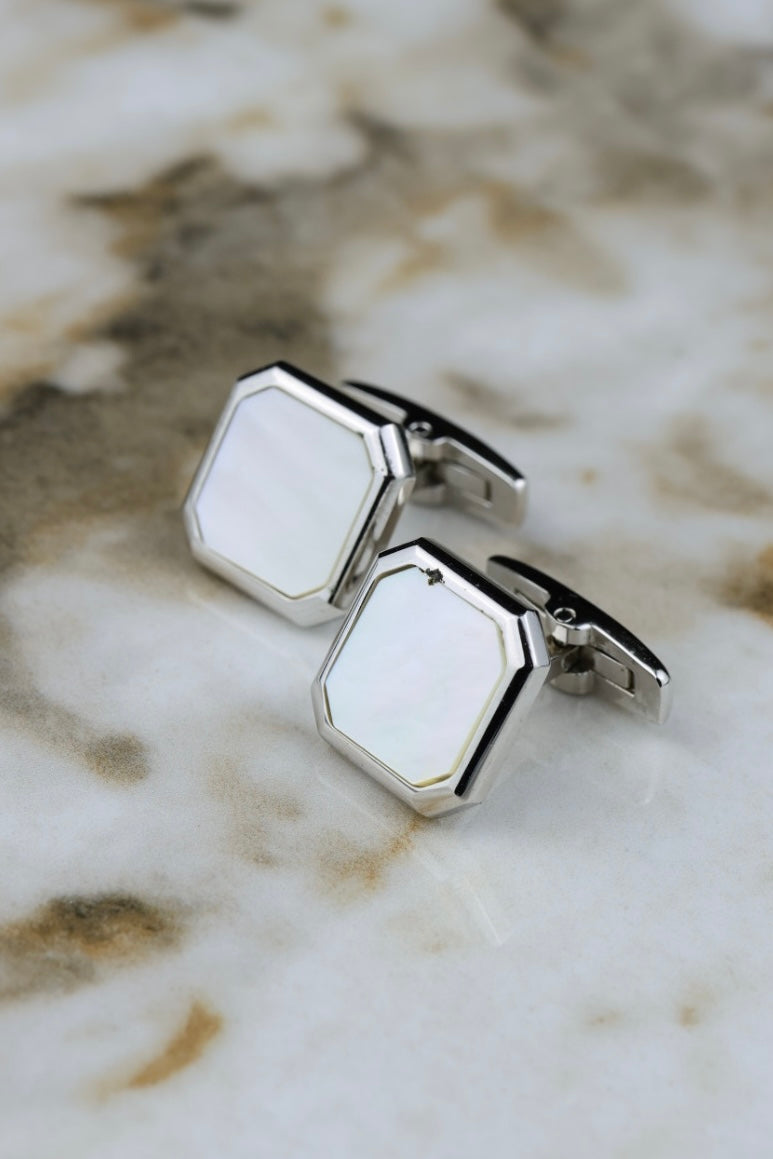 Longines – stalowe spinki z masą perłową (SP008)