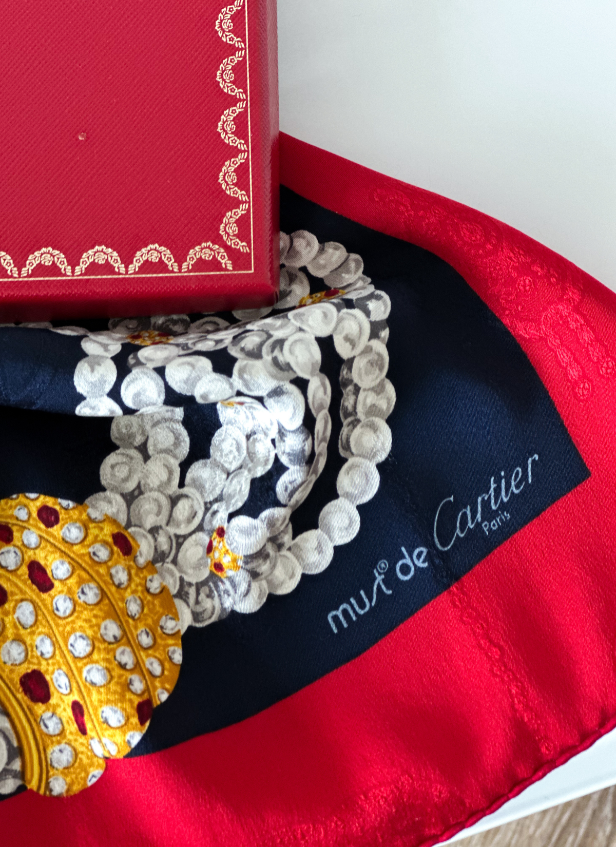 Cartier - jedwabna apaszka vintage Must de Cartier „La Panthère Royale”