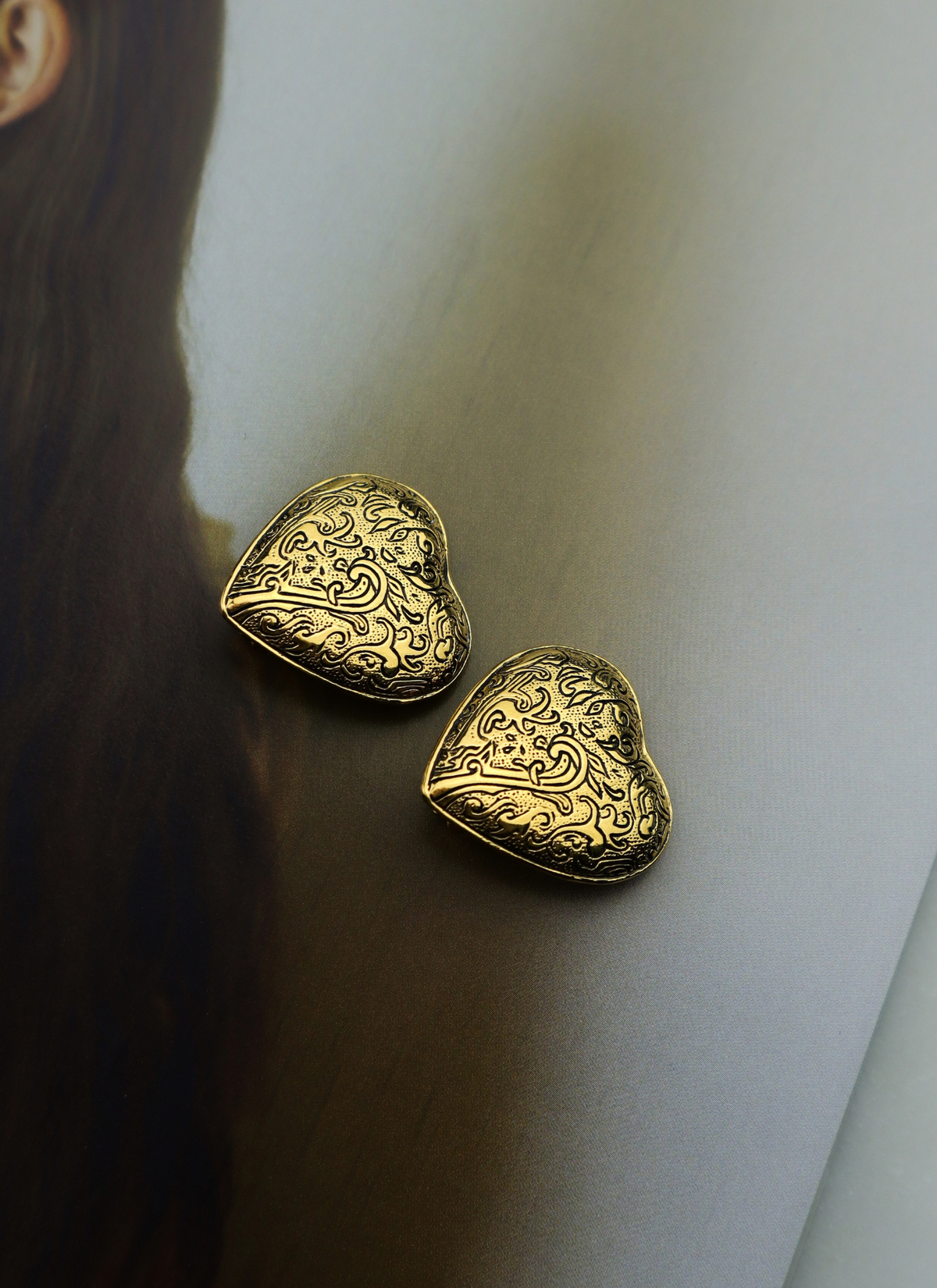 Yves Saint Laurent vintage klipsy Arabesque Heart