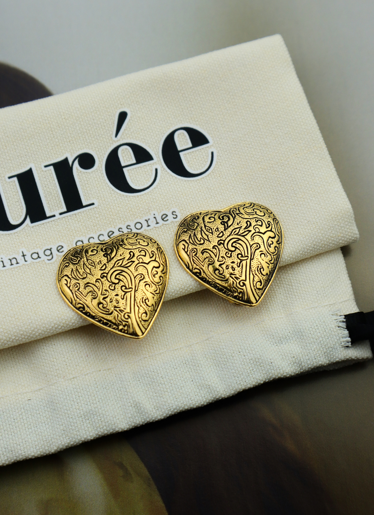 Yves Saint Laurent vintage klipsy Arabesque Heart