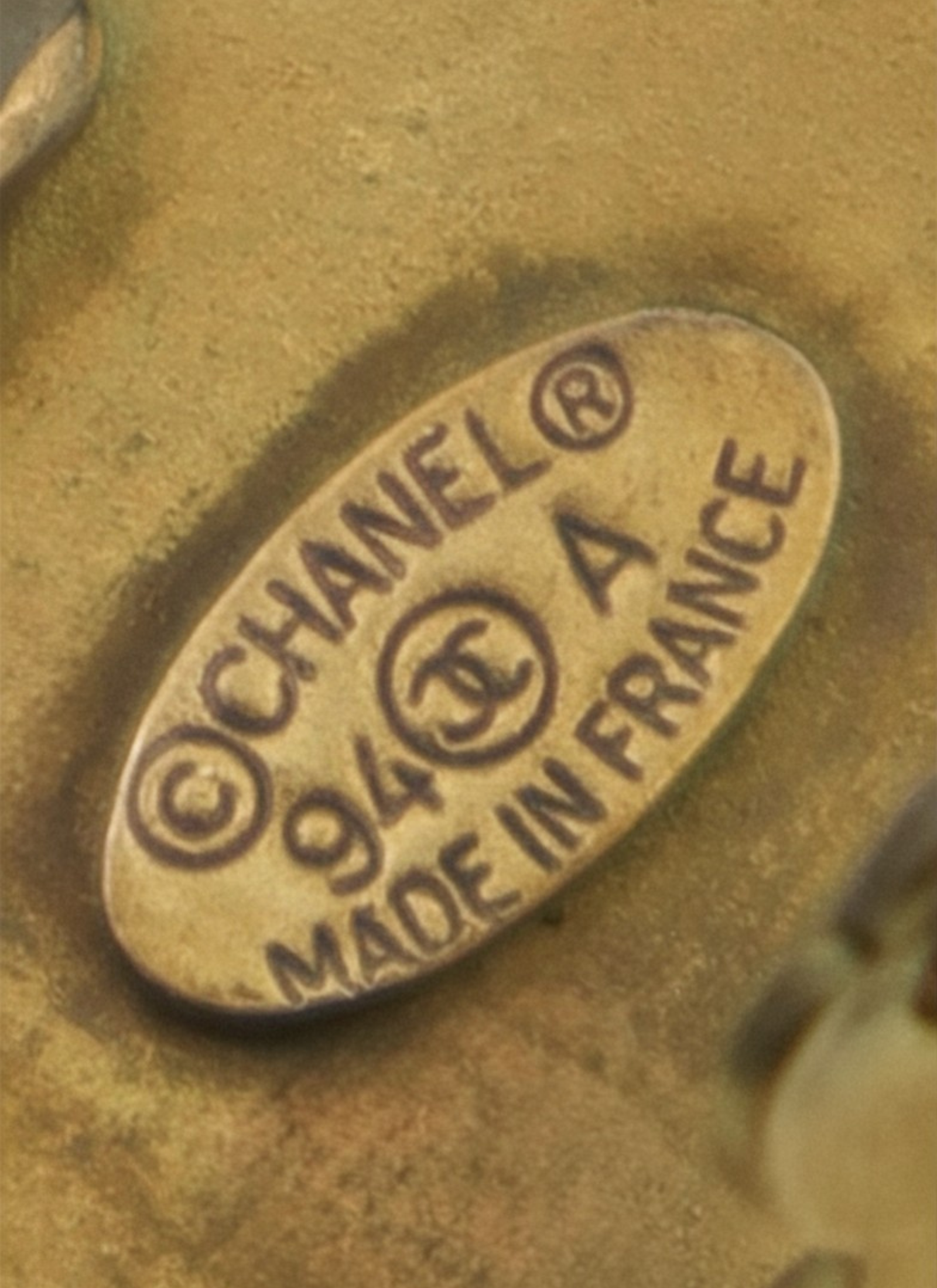 Chanel - vintage klipsy czarno złote jesień 1994 r.