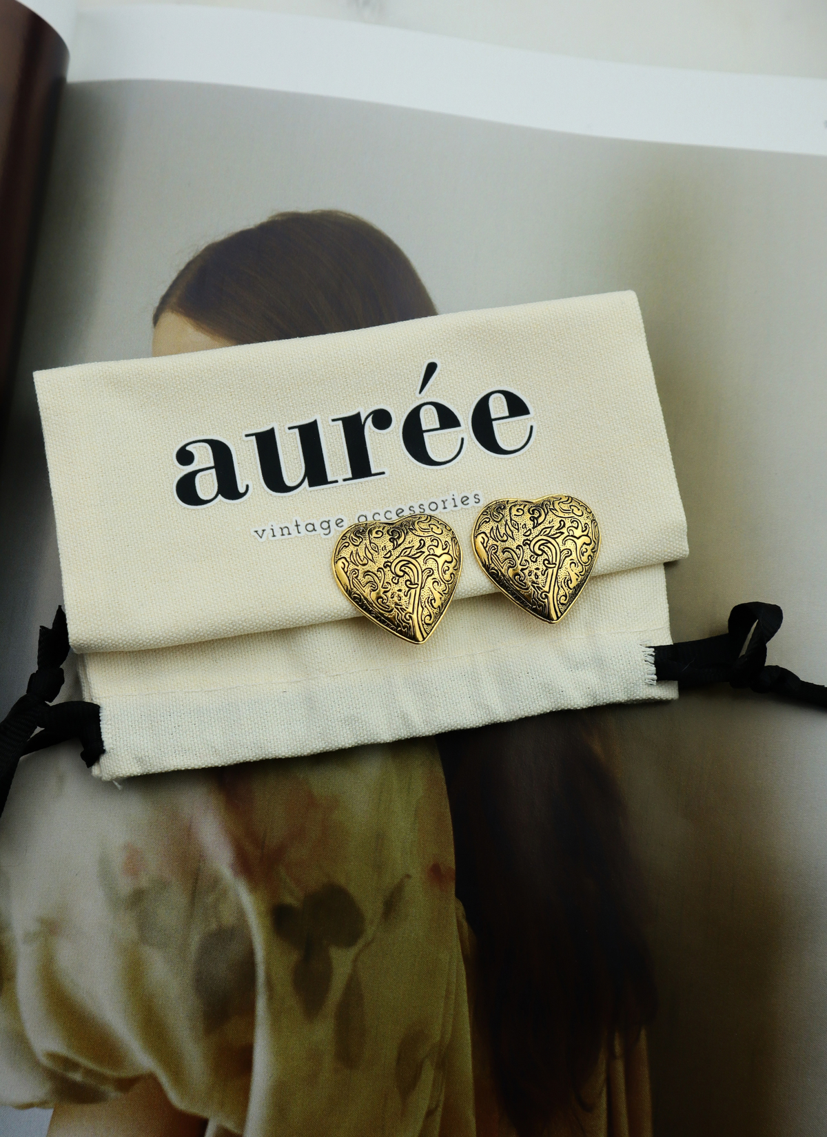 Yves Saint Laurent vintage klipsy Arabesque Heart