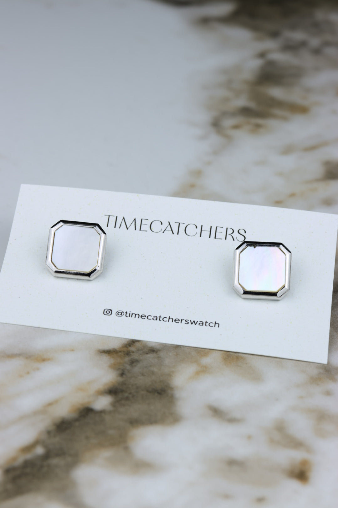 Longines – stalowe spinki z masą perłową (SP008)