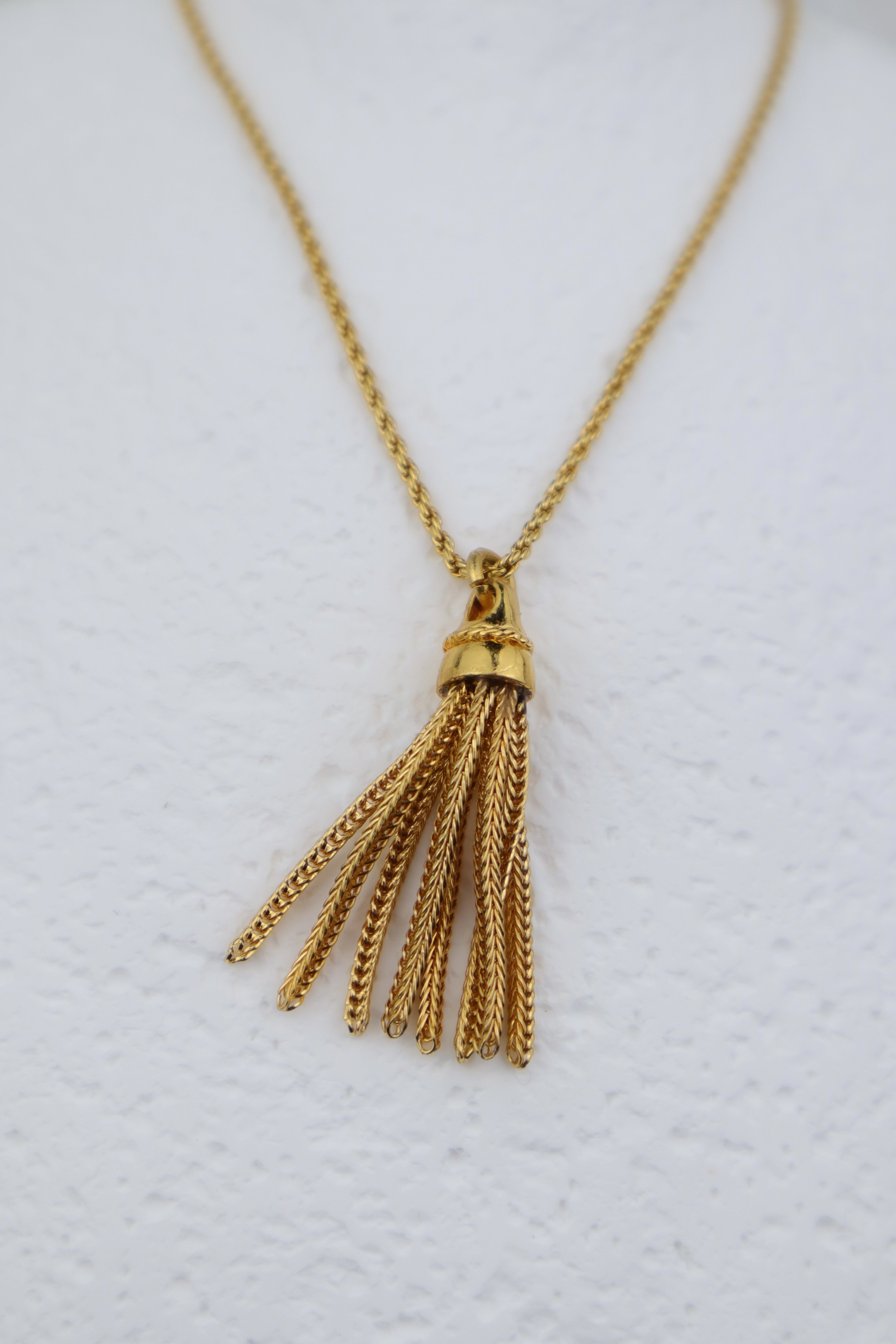 Christian Dior - pozłacany naszyjnik sznur / chwost