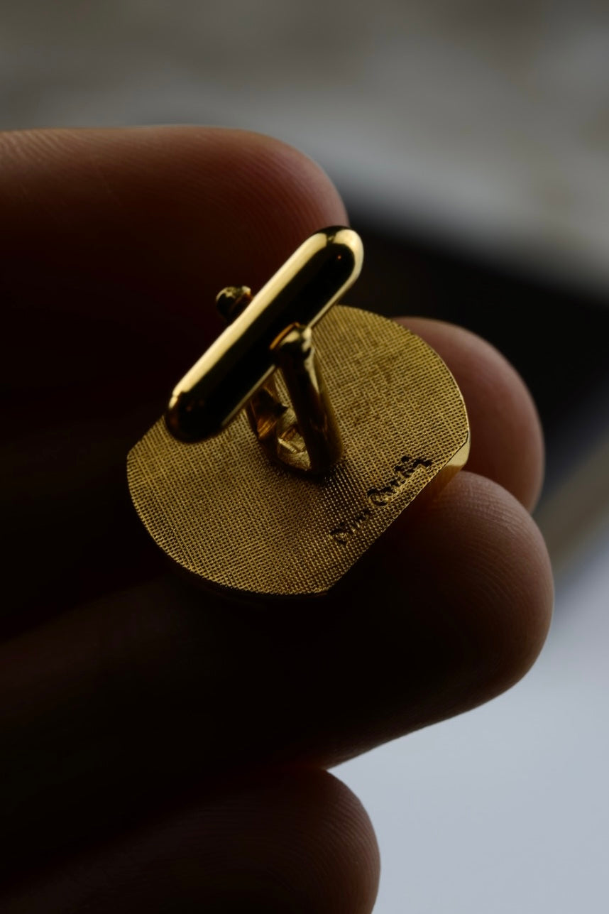 Pierre Cardin – spinki do mankietów złoto-czarne (S43)