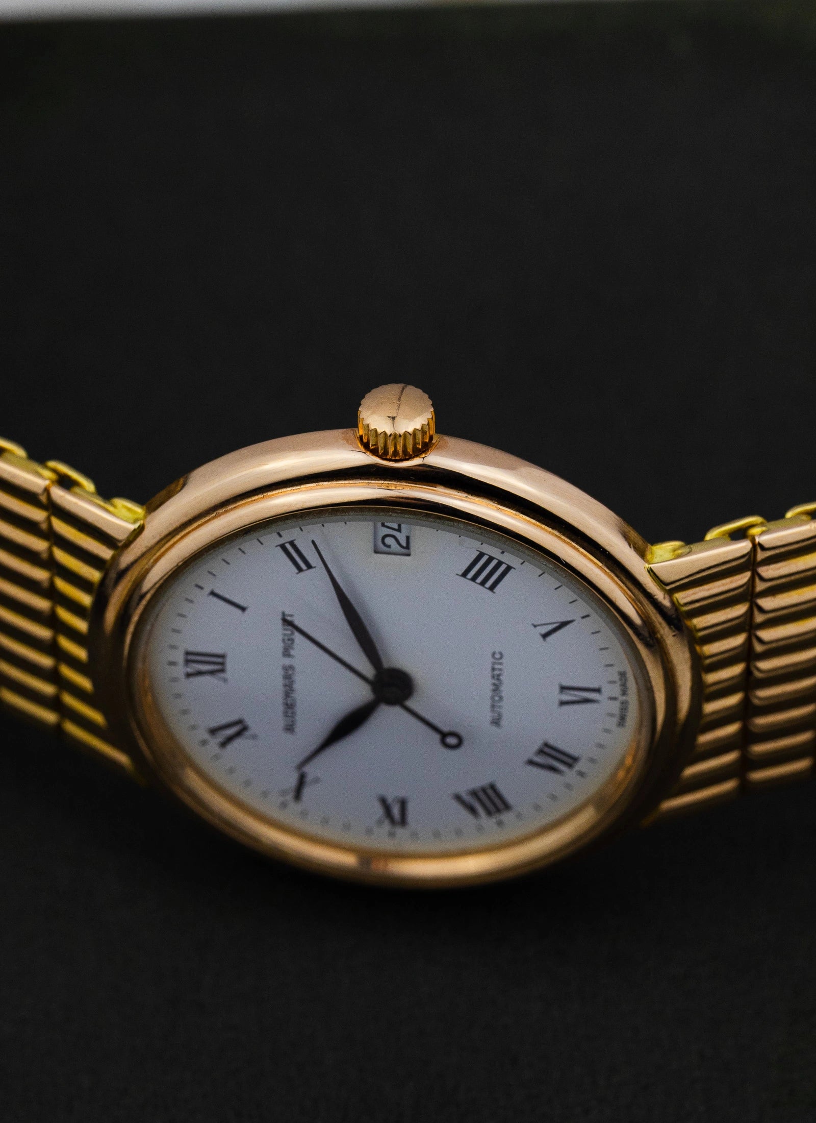 1990 18K Audemars Piguet Roman Dial 14405 Full Set