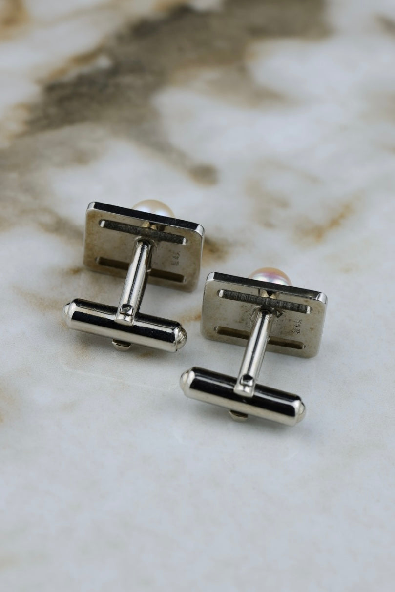 Yumi Katsura – stalowe spinki z perłą (SP010)