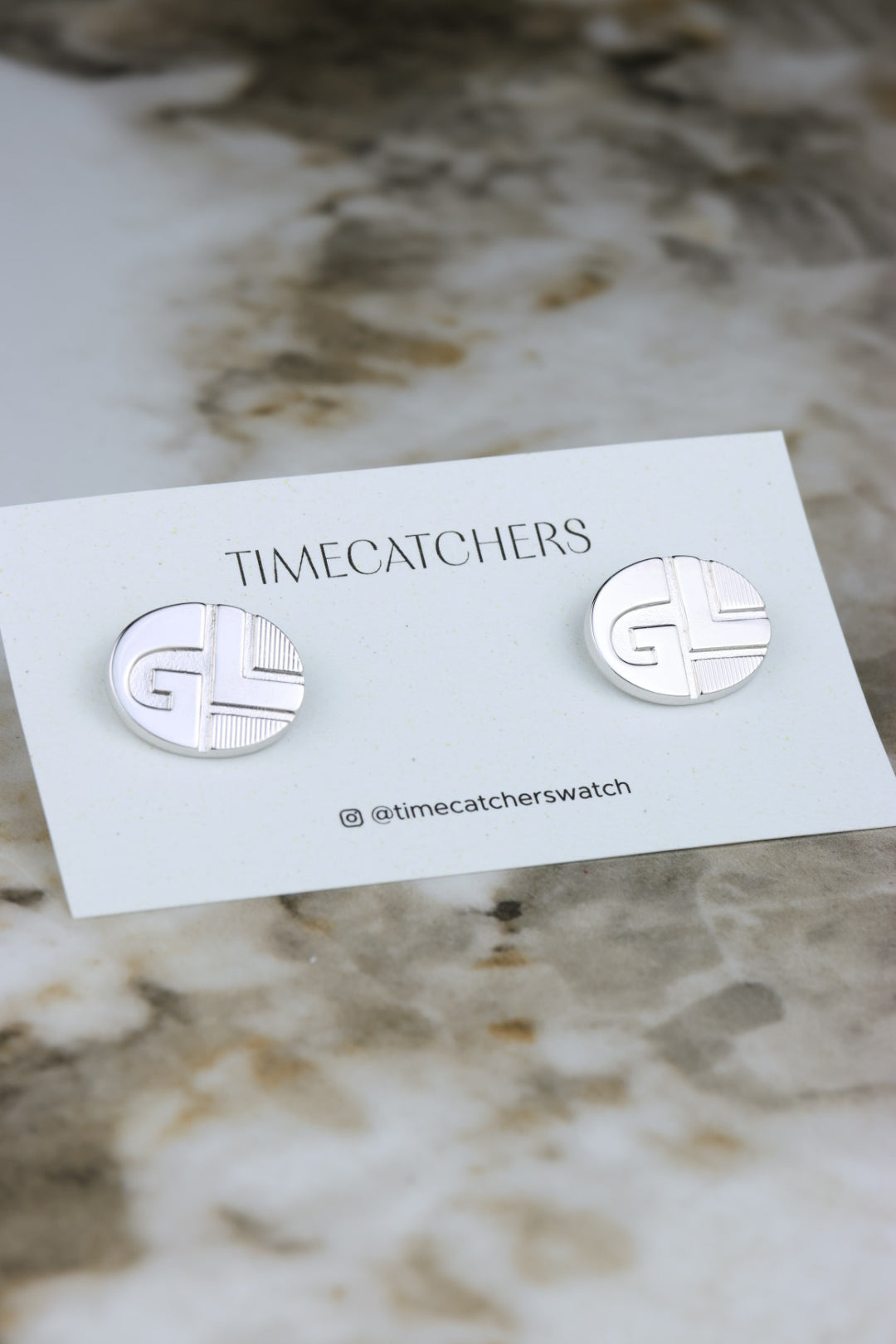 Guy Laroche – stalowe spinki do mankietów z monogramem „GL” (SP004)