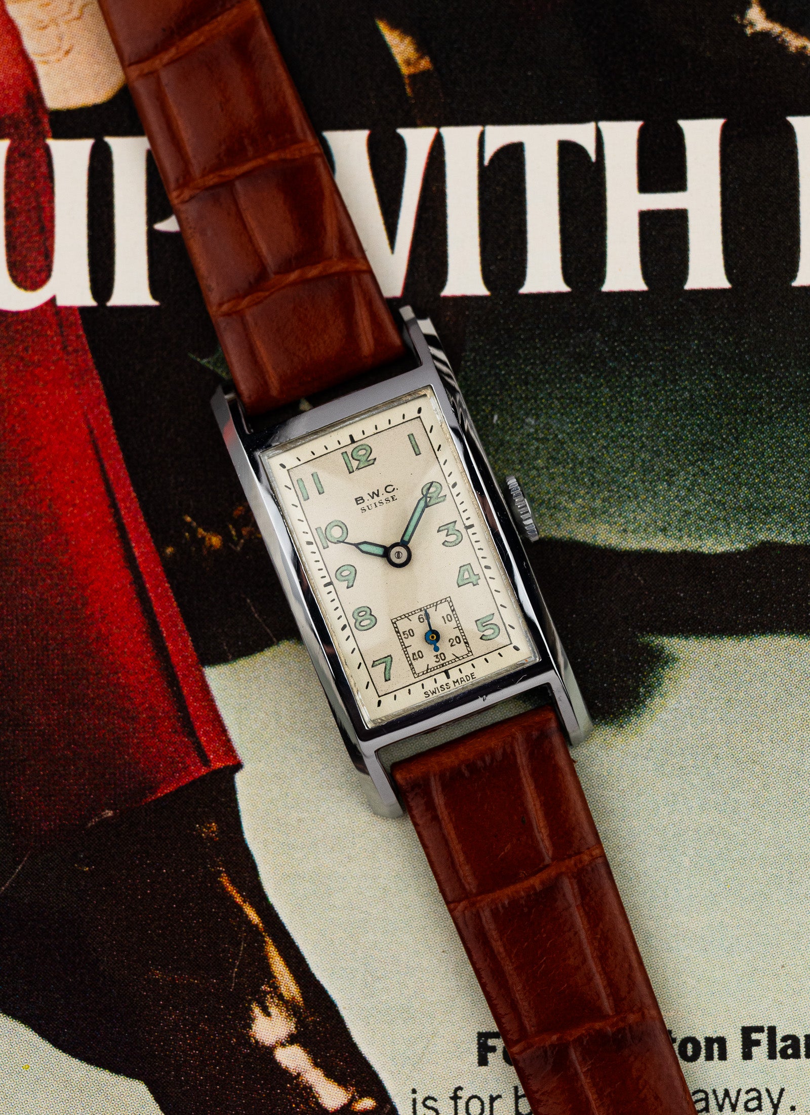 1940s BWC Suisse Rectangular Case NOS Serviced
