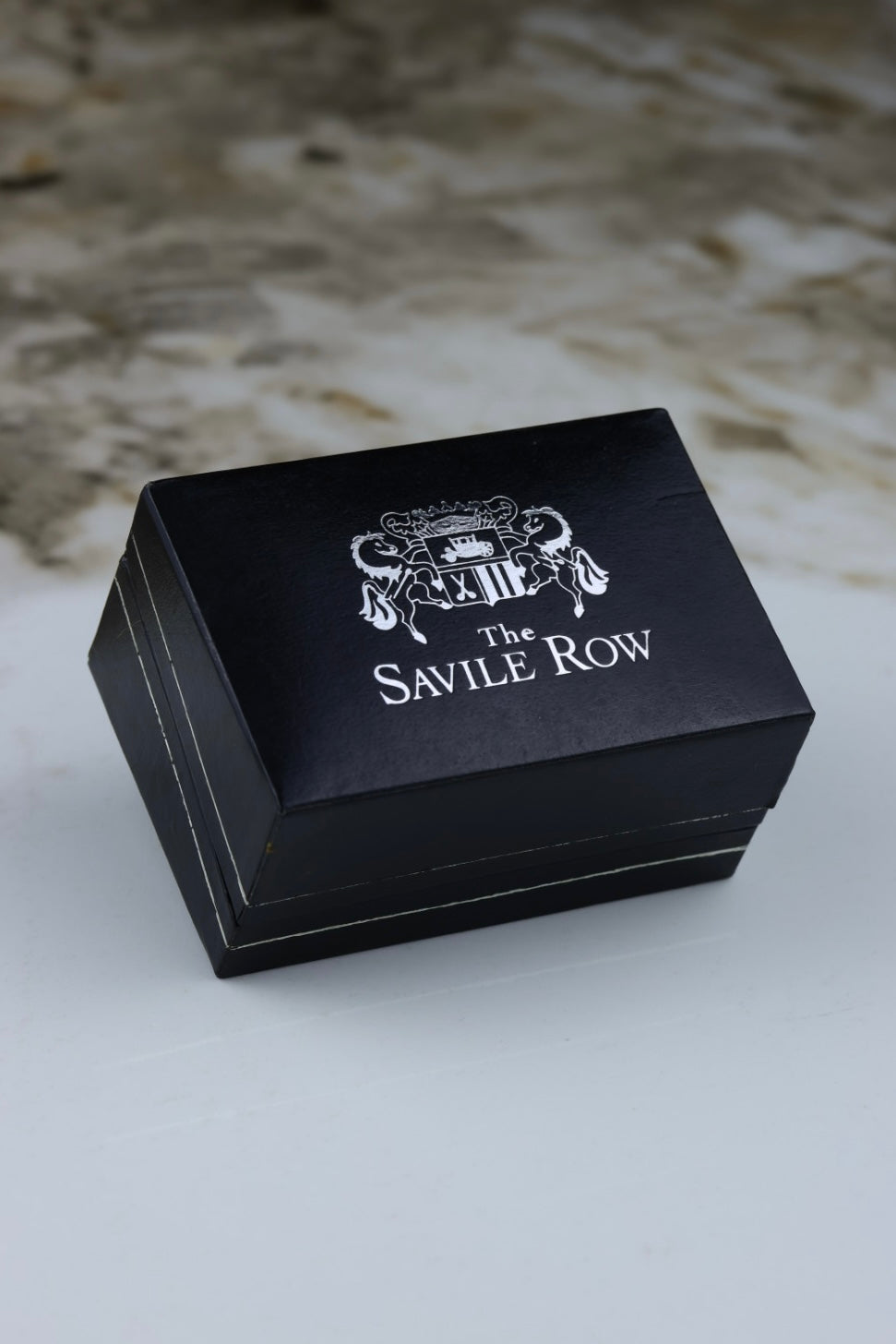 Savile Row – stalowe spinki do mankietów z czarnym i brązowym akcentem (S50)