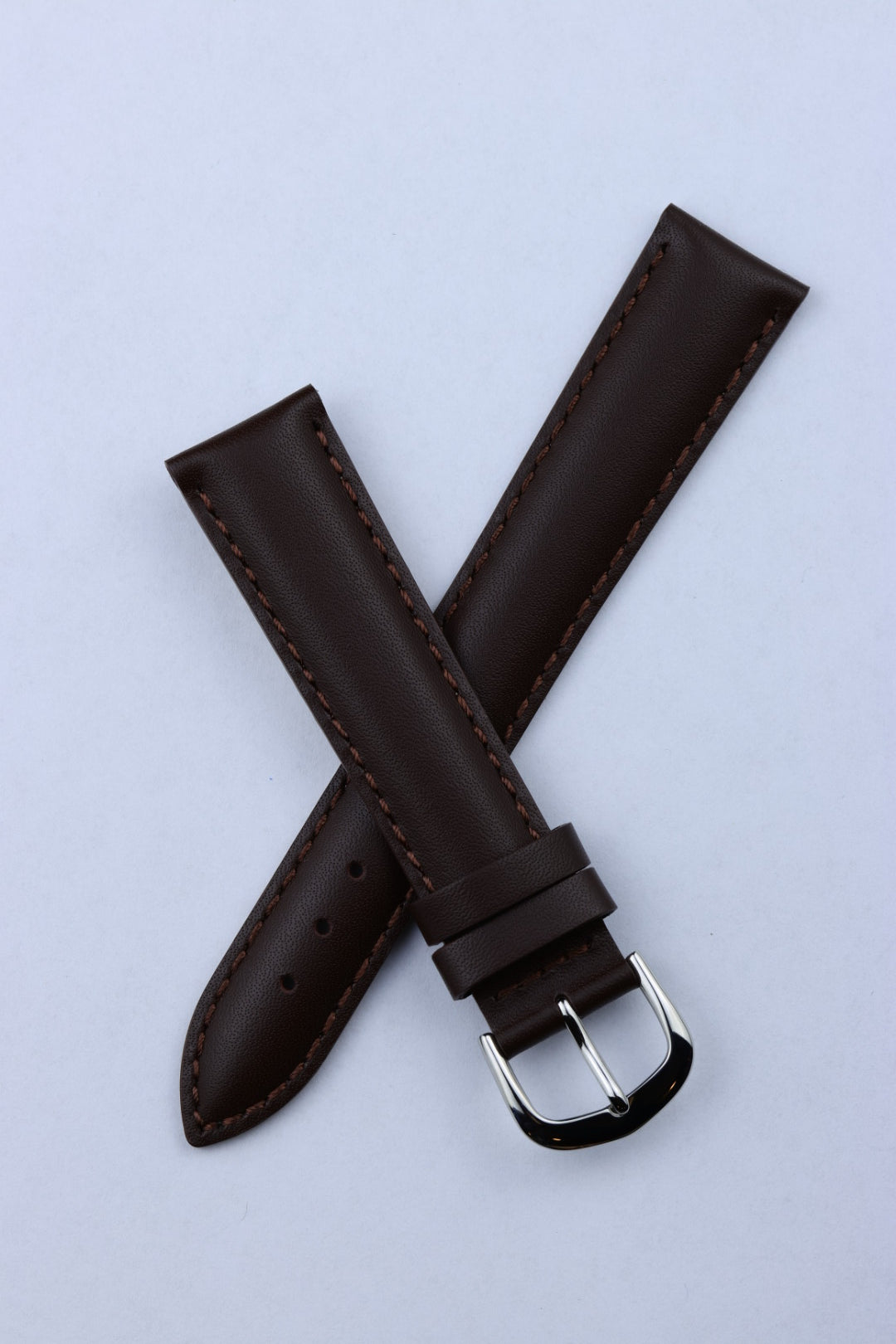 Pasek skórzany K.REDA brązowy klasyczny wypukły z przeszyciem (P059)