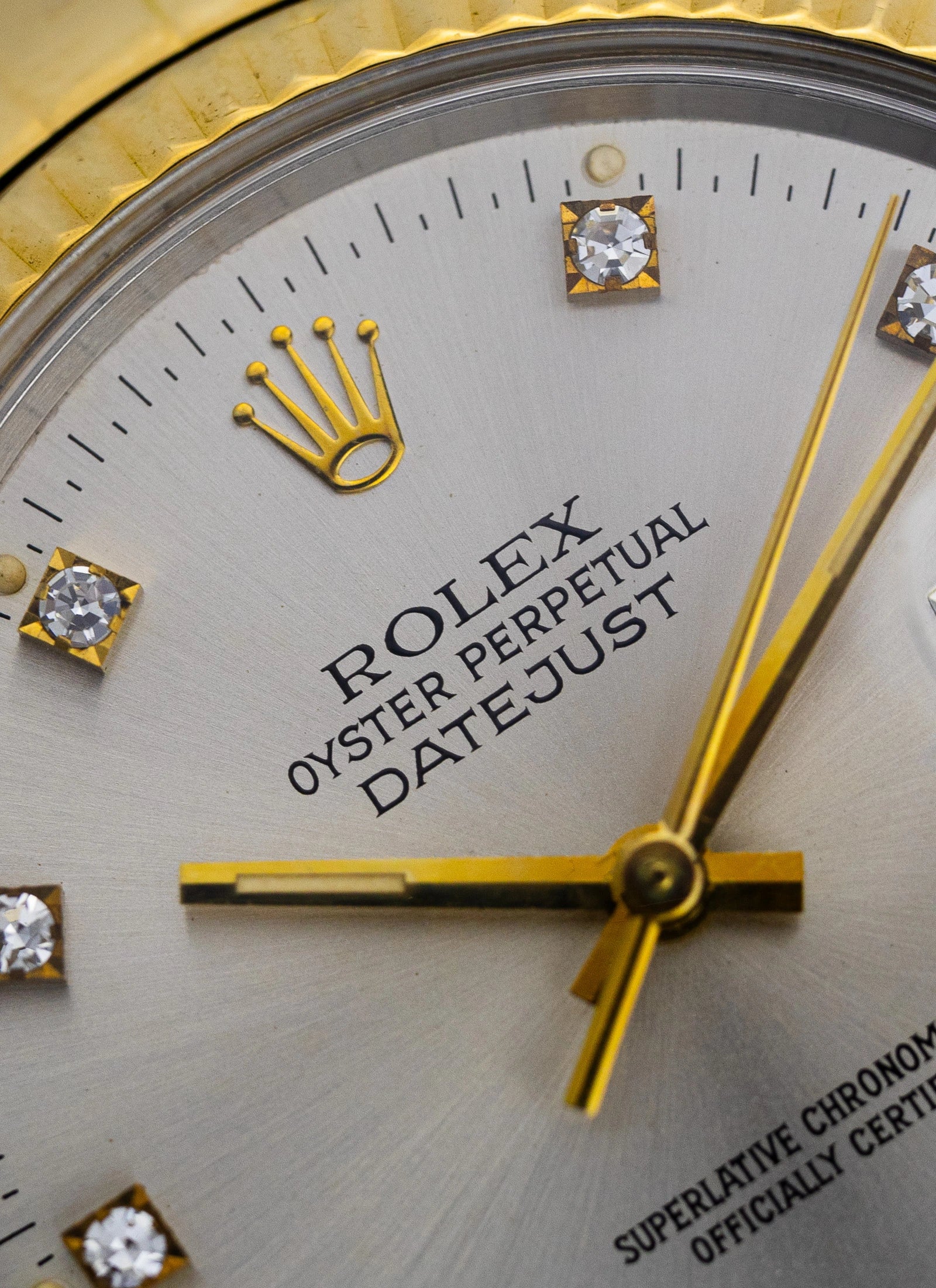 1985 Rolex Datejust Silver Diamond Dial 16013 Box