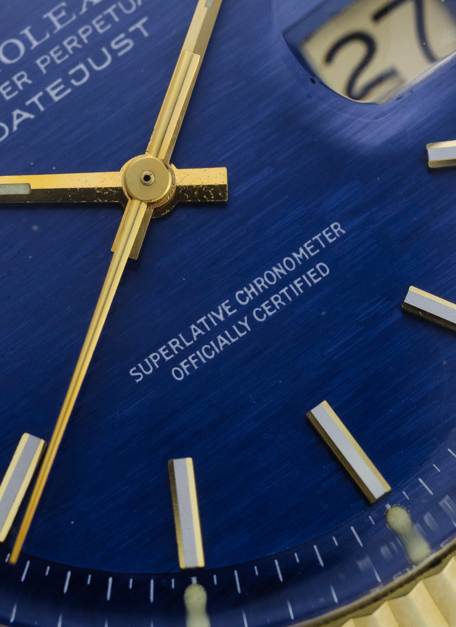 1974 Rolex Datejust Shantung Blue Dial 1601 Serviced