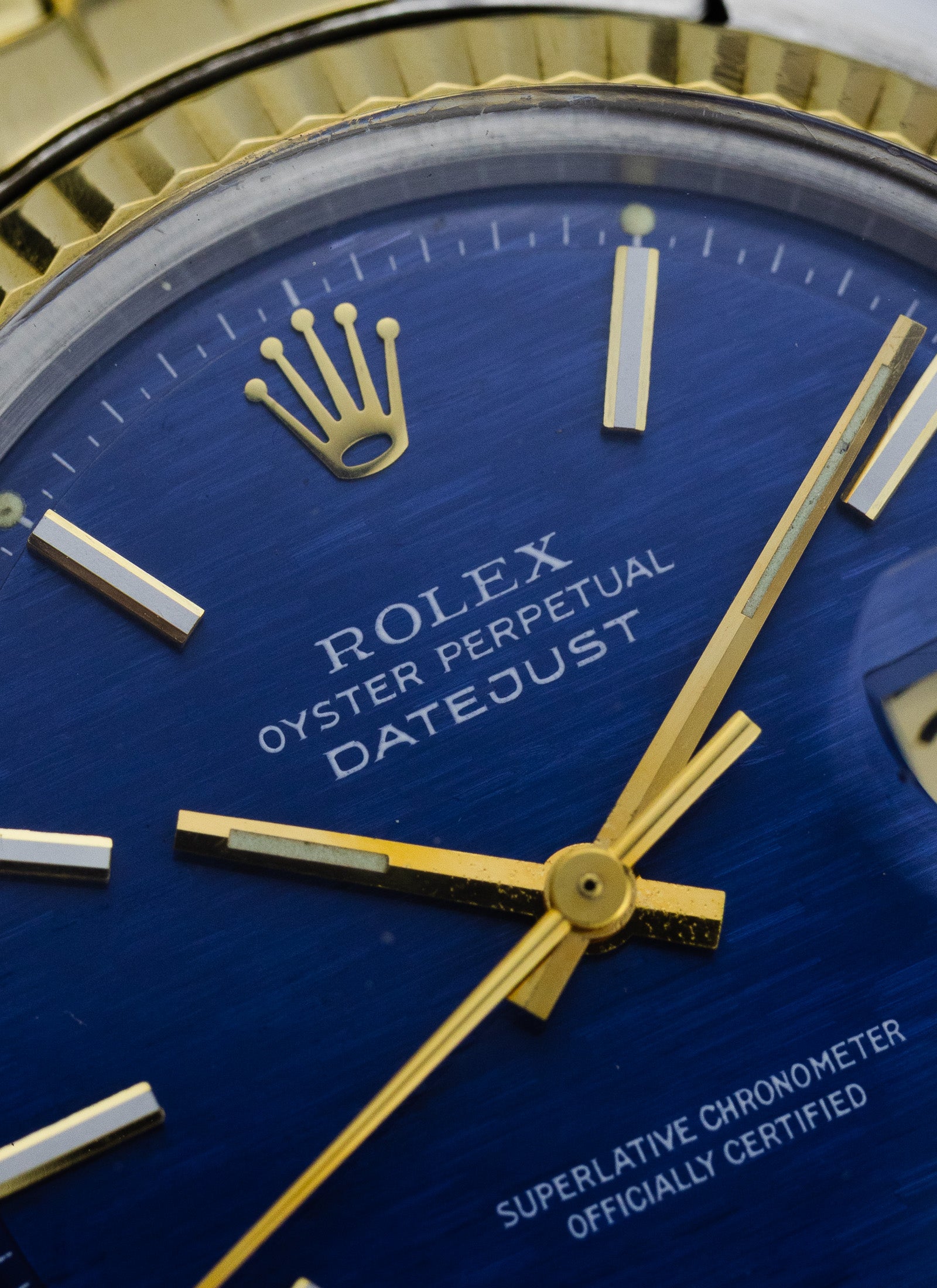 1974 Rolex Datejust Shantung Blue Dial 1601 Serviced