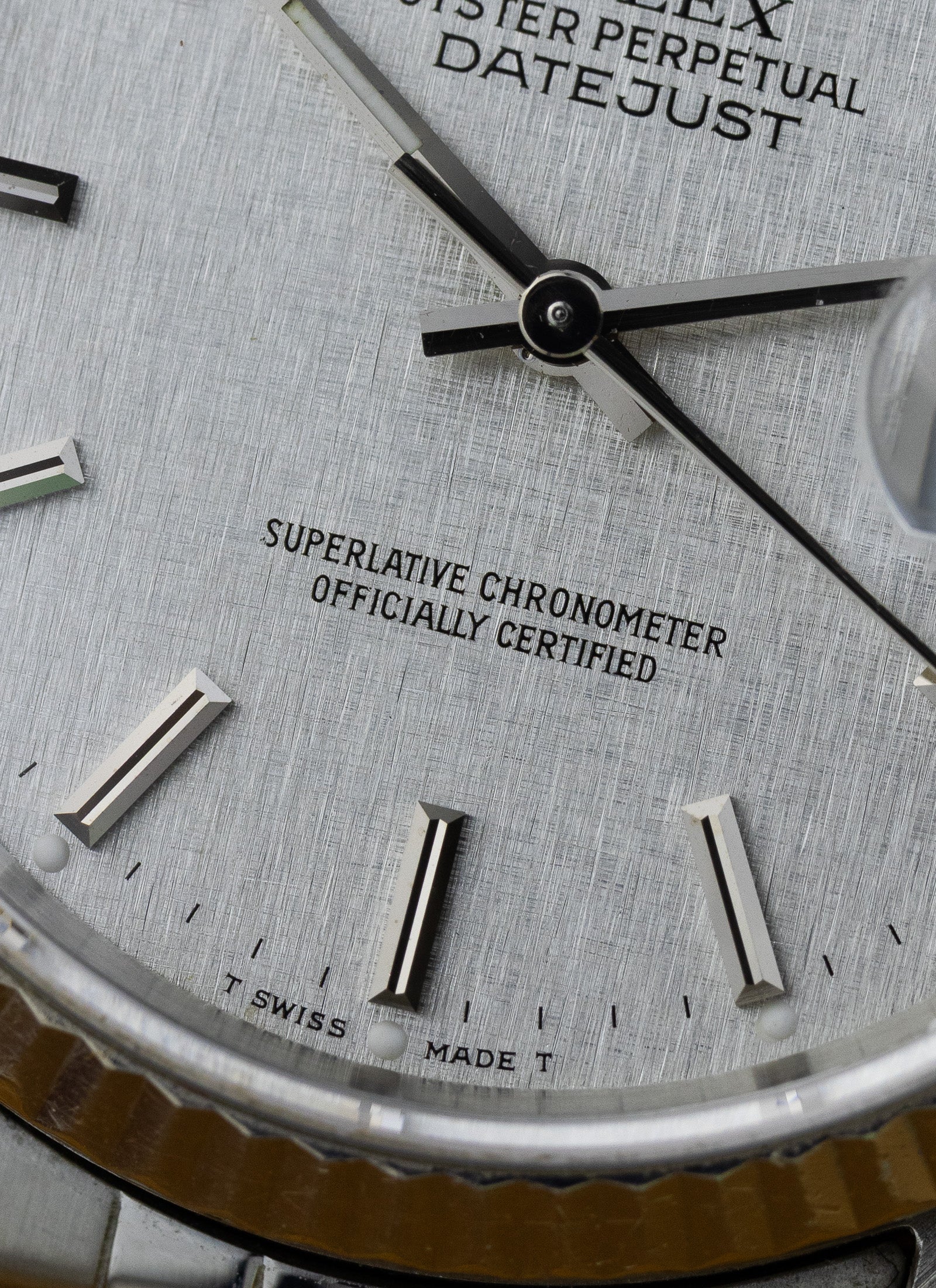 1990 Rolex Datejust Silver Linen Dial 16234 Full Set