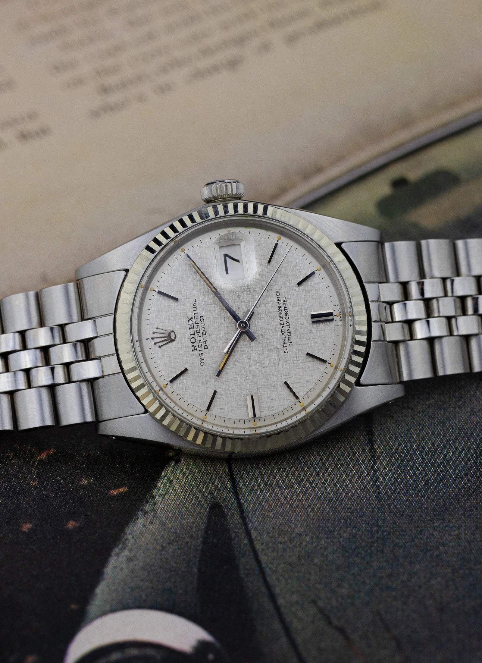 1972 Rolex Datejust 1601 Linen Dial + Box