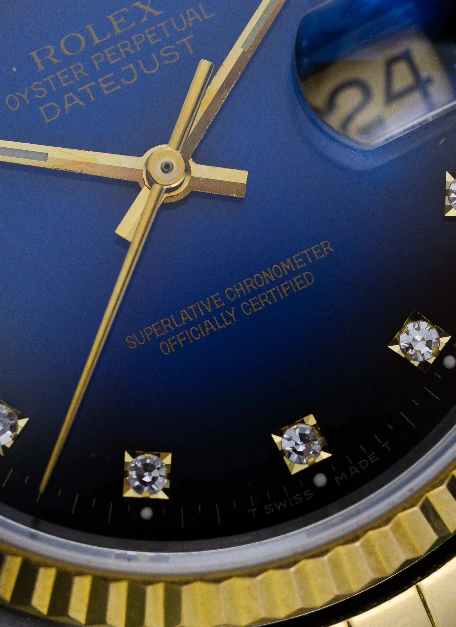 1989 Rolex Datejust 16233 Blue Vignette Diamond Dial Full Set