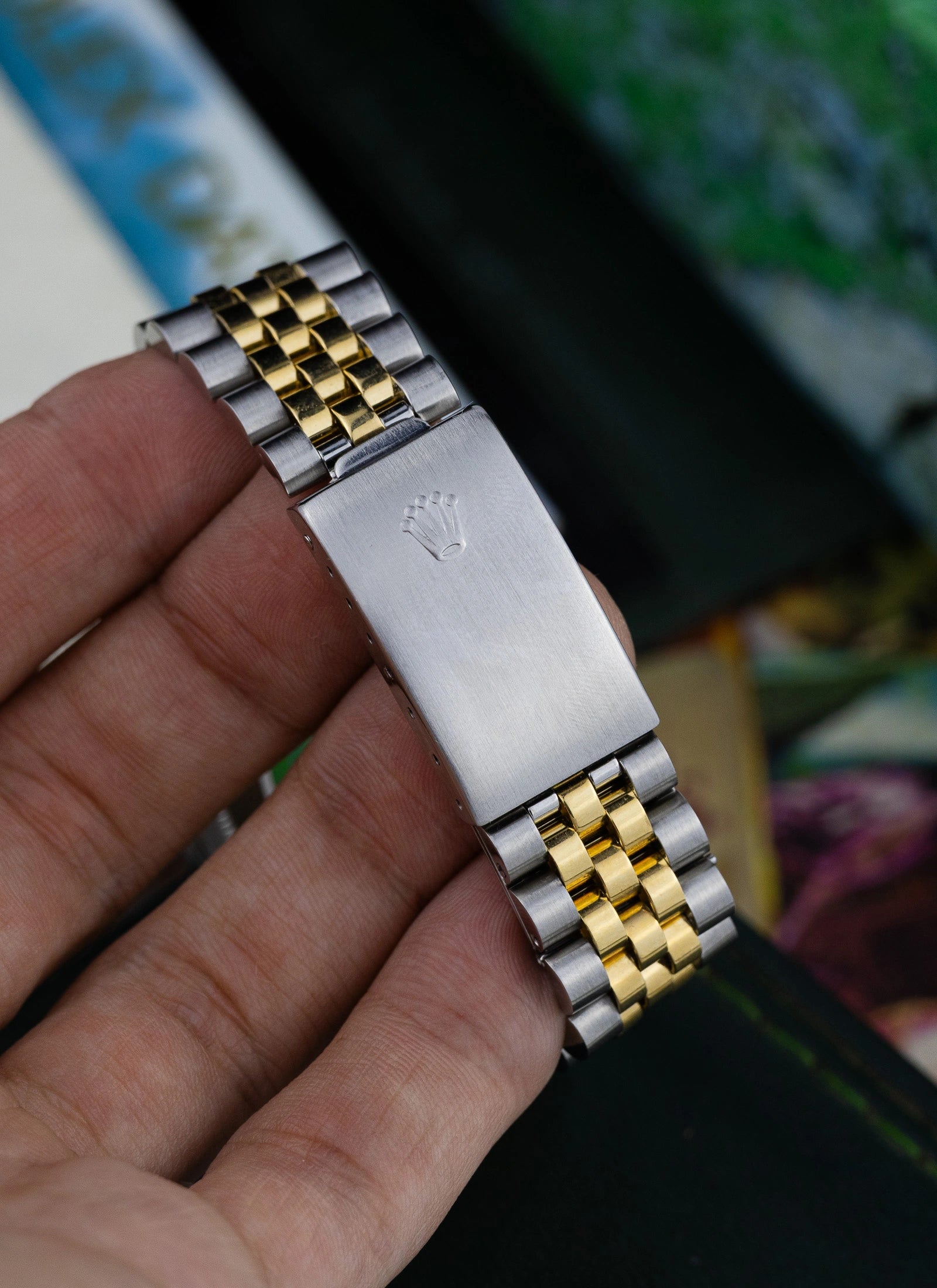 1989 Rolex Datejust 16233 Blue Vignette Diamond Dial Full Set