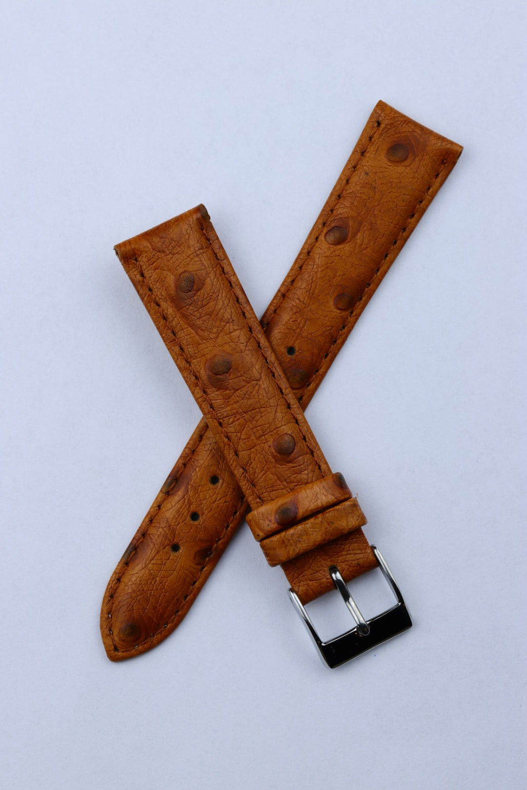 Pasek skórzany K.REDA jasny brąz struś wypukły z przeszyciem (P058)