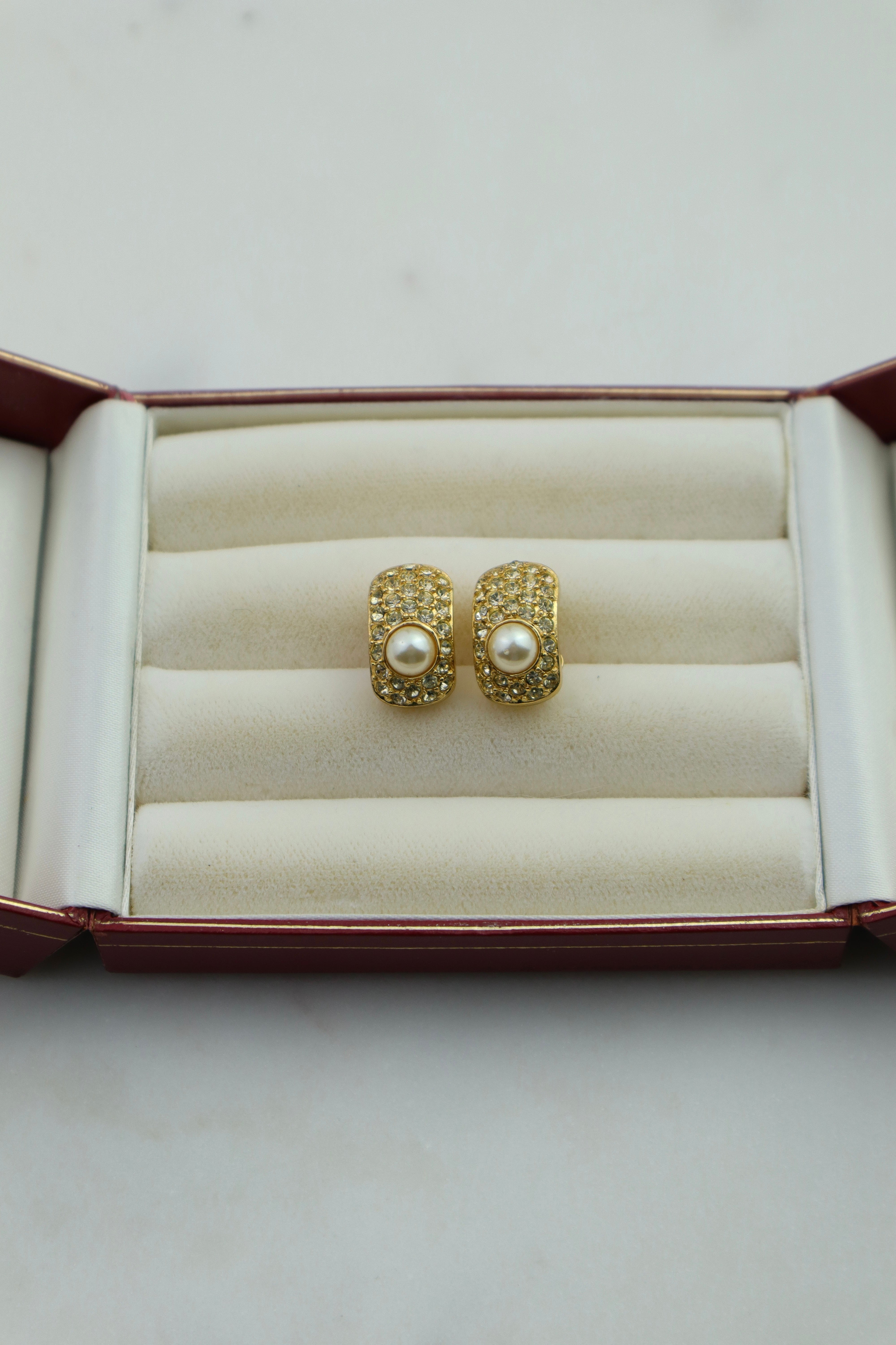 Christian Dior - klipsy „Pearl & Crystal”