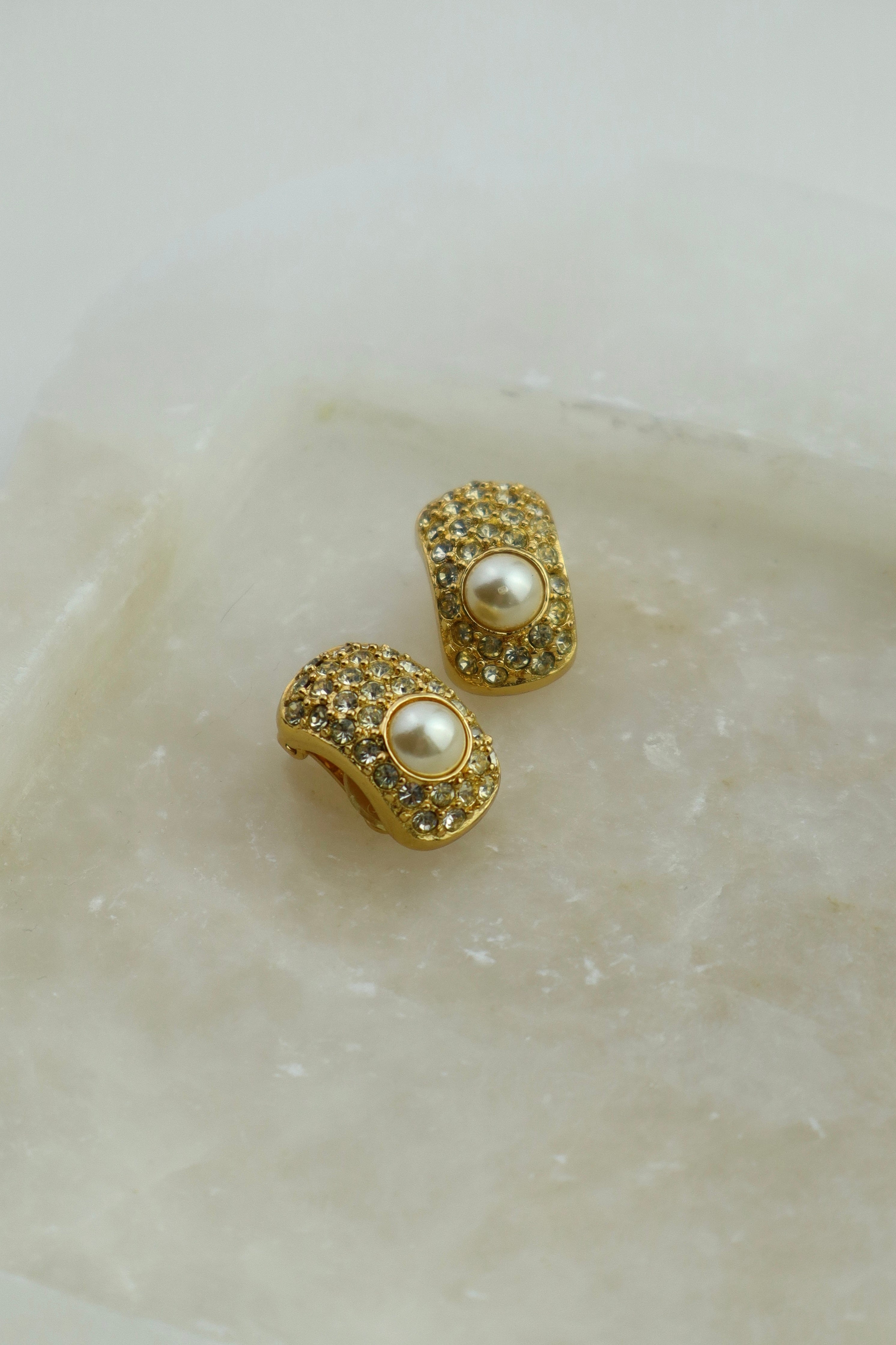 Christian Dior - klipsy „Pearl & Crystal”