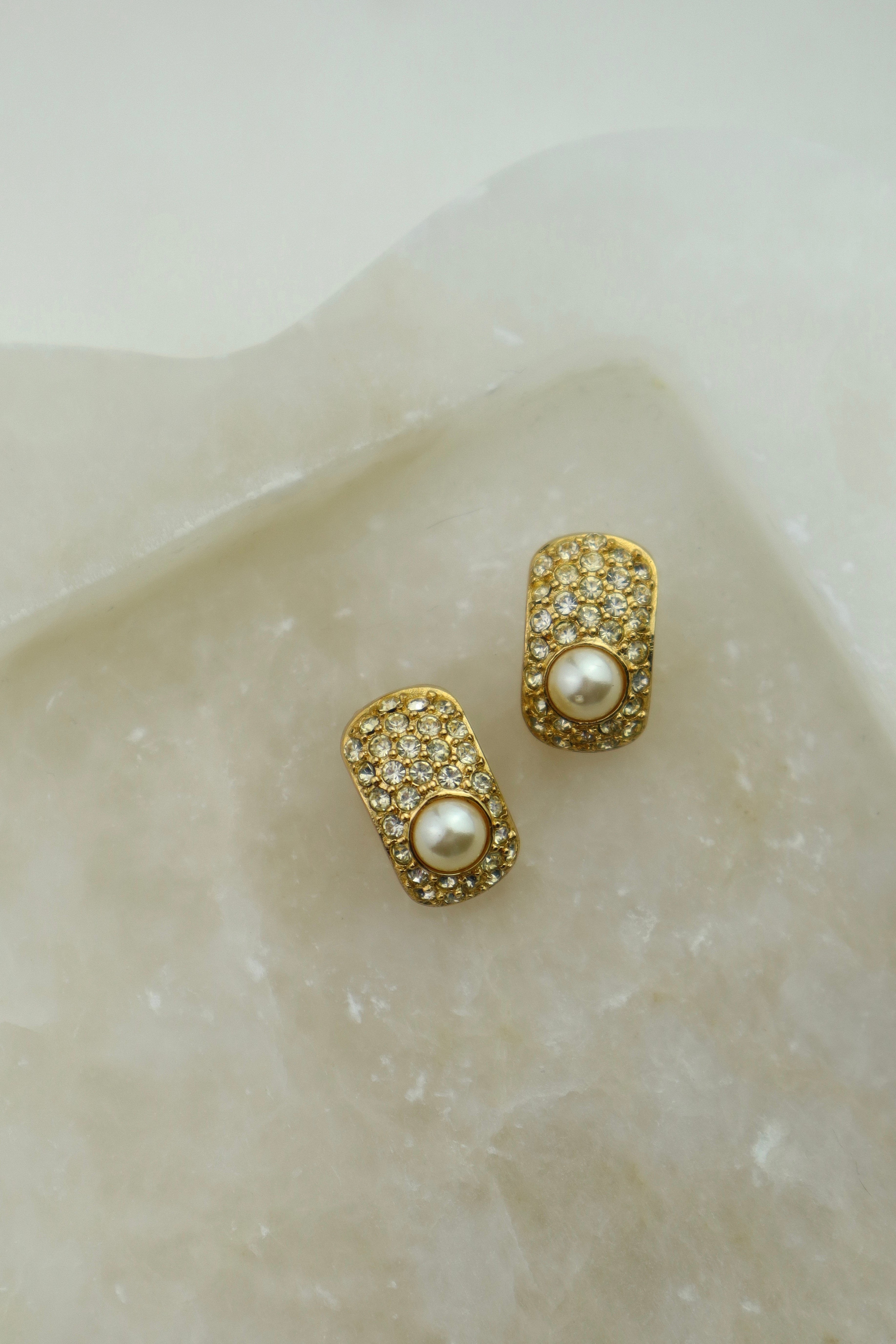 Christian Dior - klipsy „Pearl & Crystal”