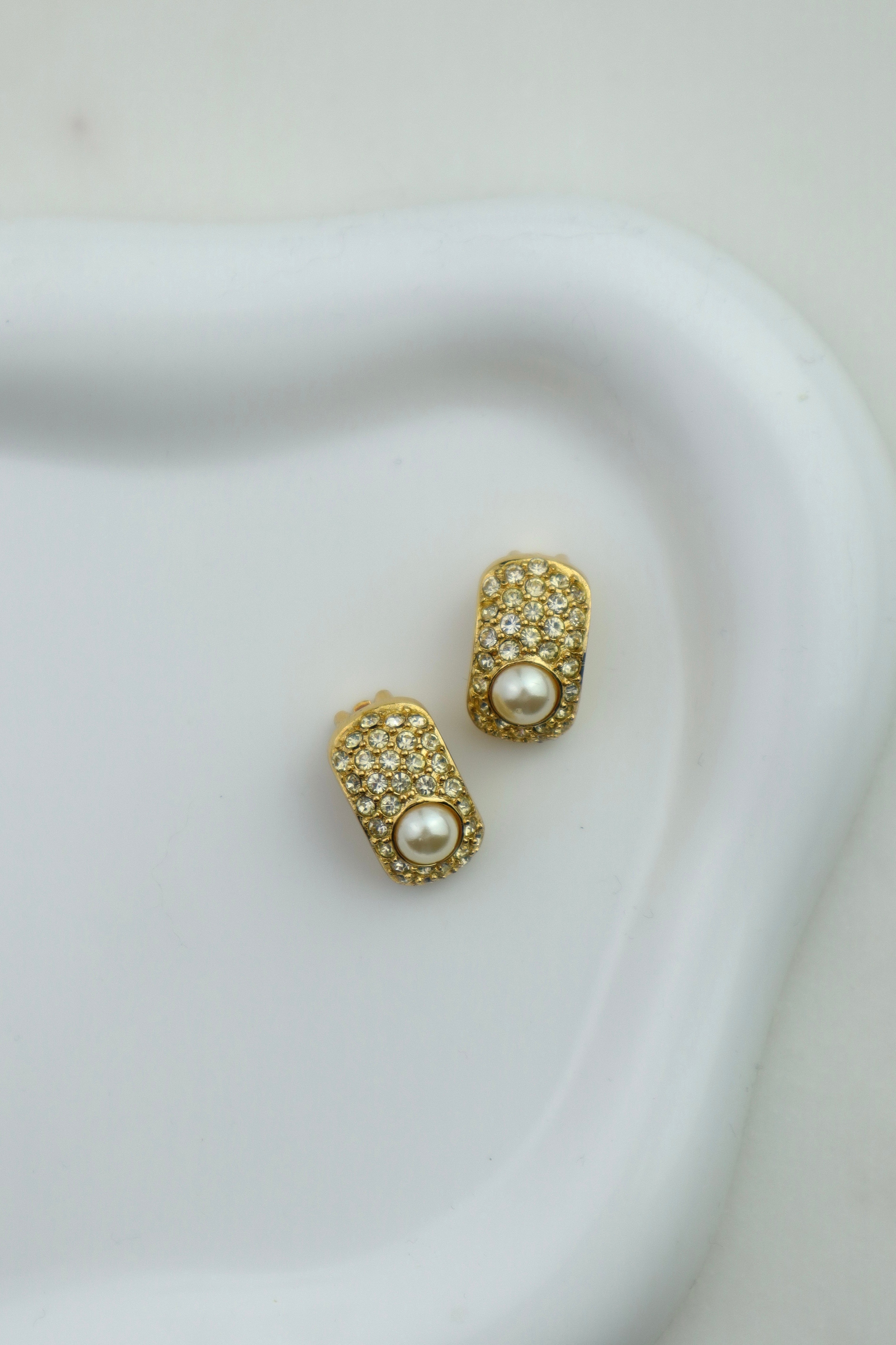 Christian Dior - klipsy „Pearl & Crystal”