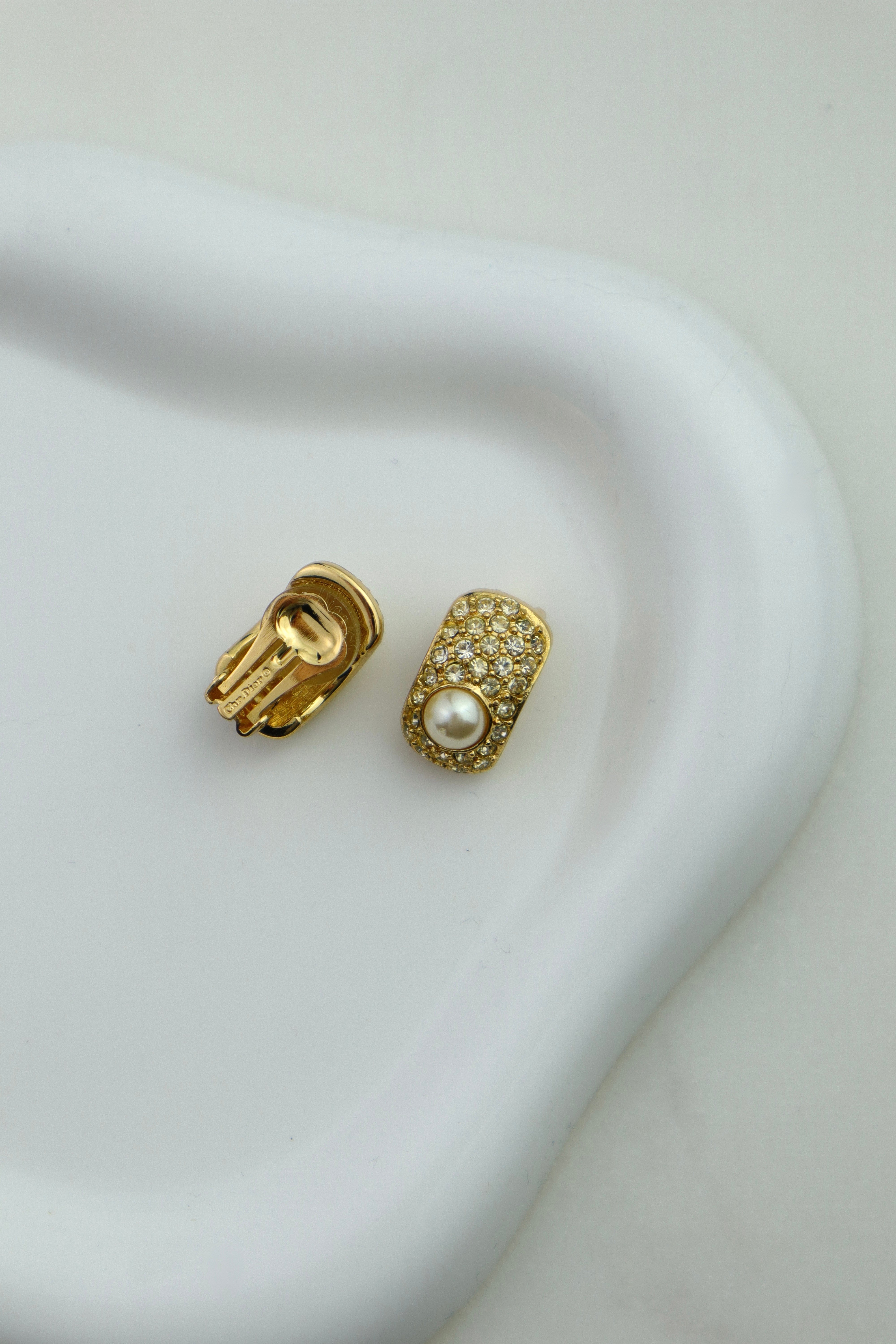 Christian Dior - klipsy „Pearl & Crystal”