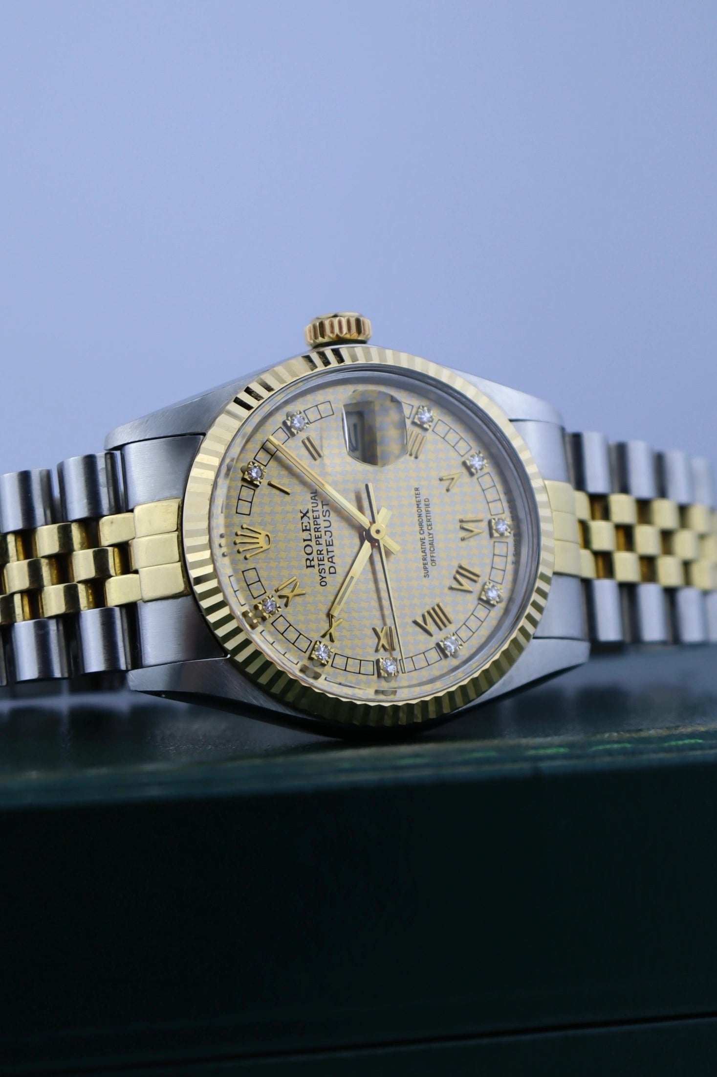 1985 Rolex Datejust 16013 Houndstooth Dial Box + Papers