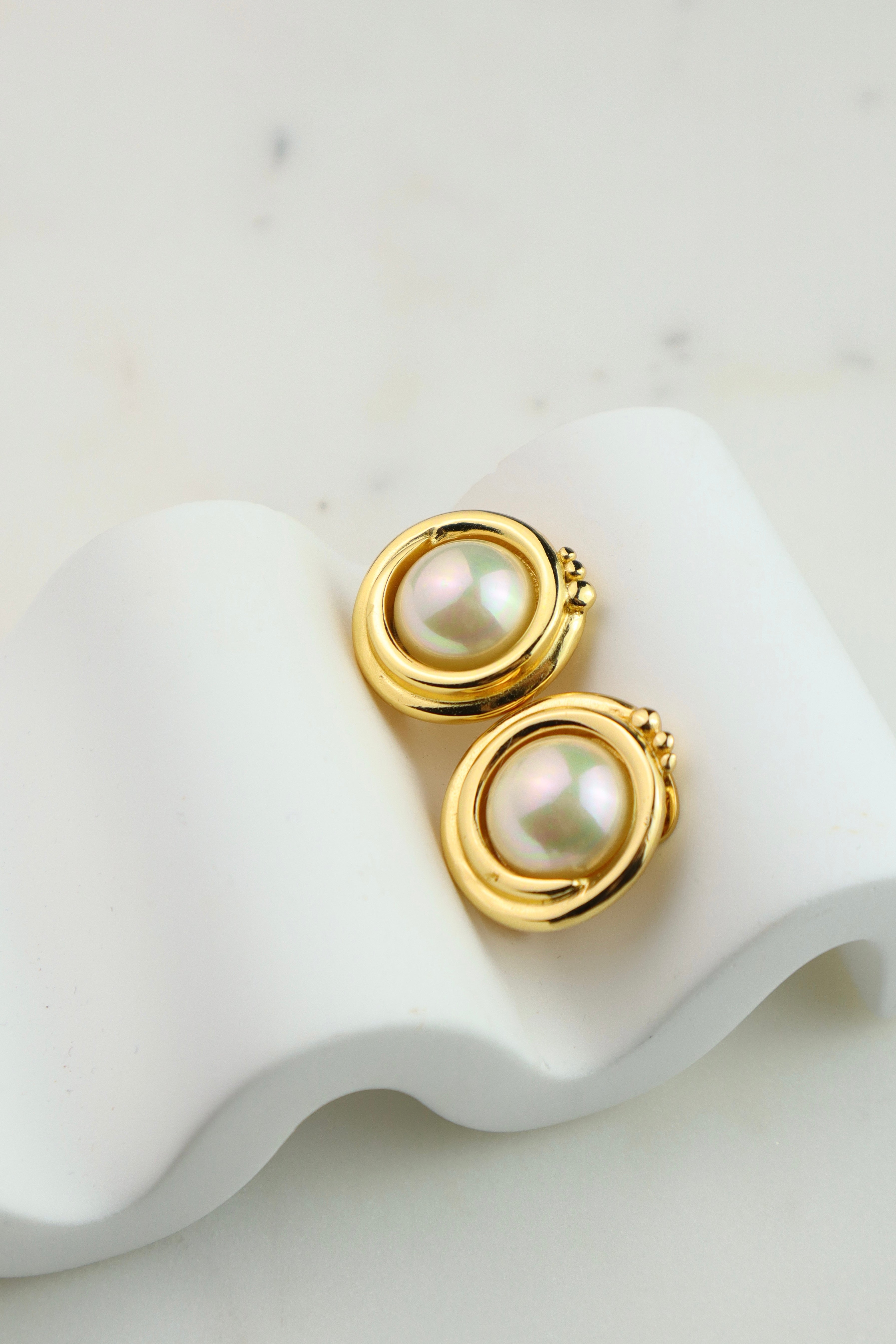 Christian Dior - klipsy z perłami