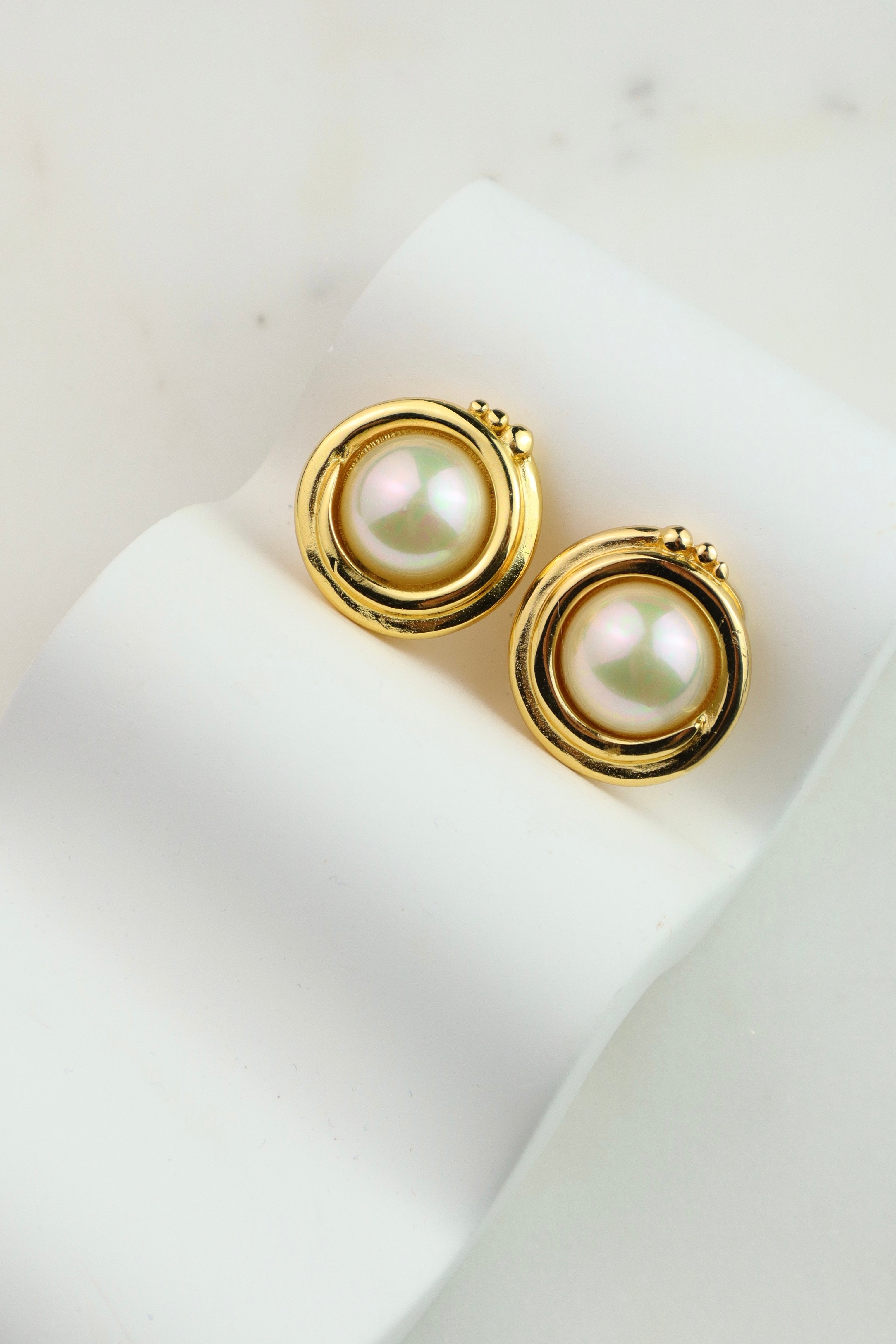 Christian Dior - klipsy z perłami