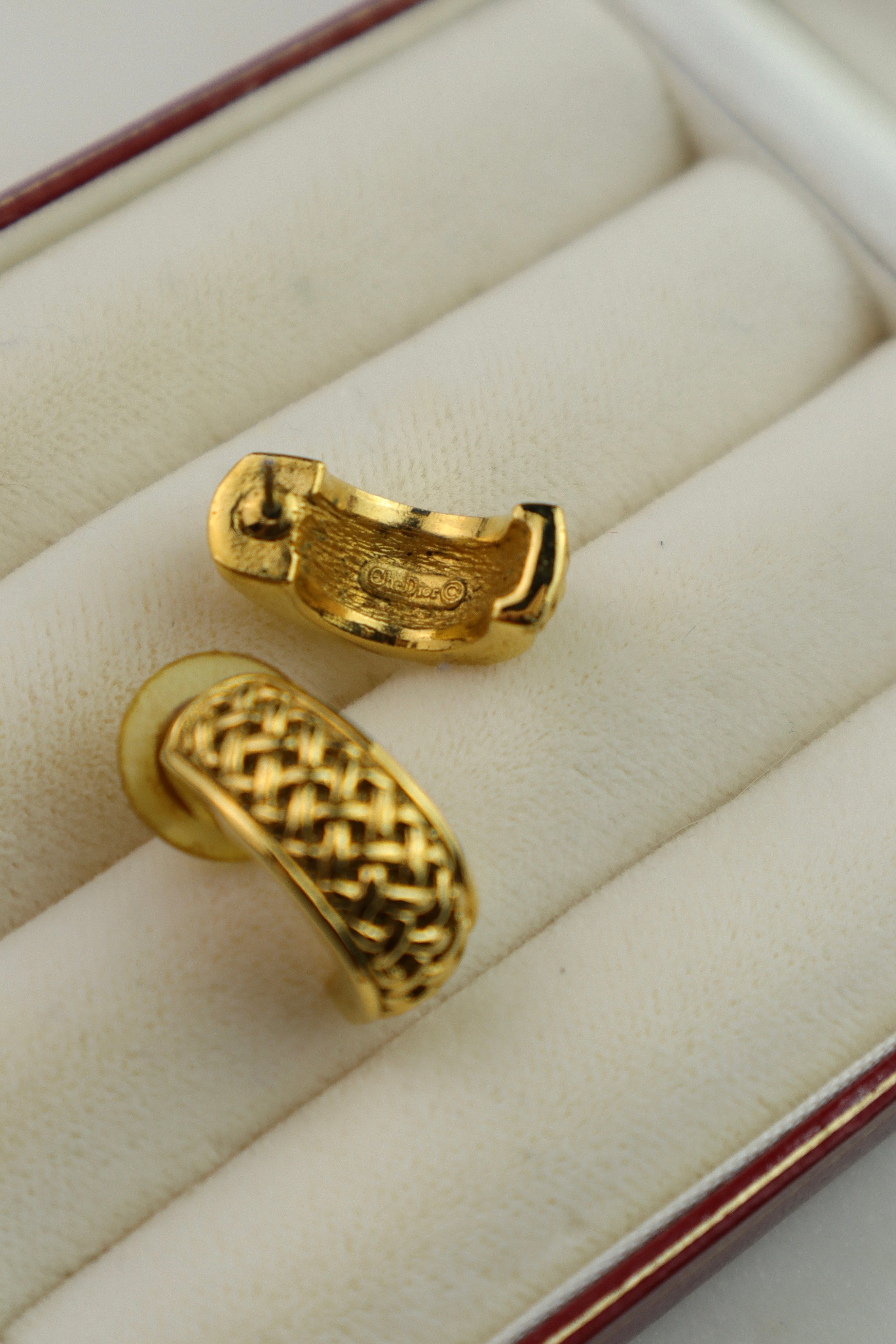 Christian Dior - kolczyki plecione półkola