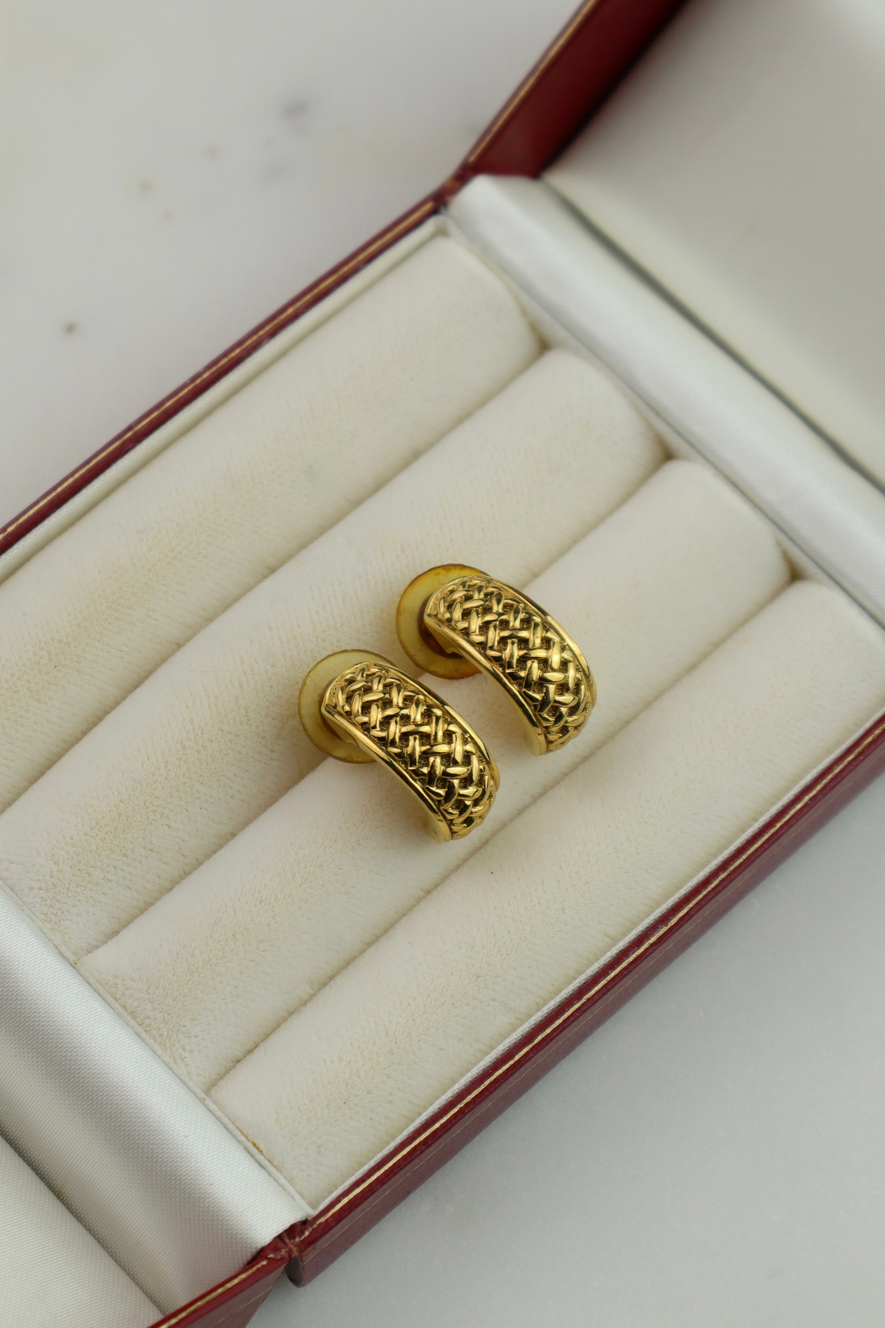 Christian Dior - kolczyki plecione półkola