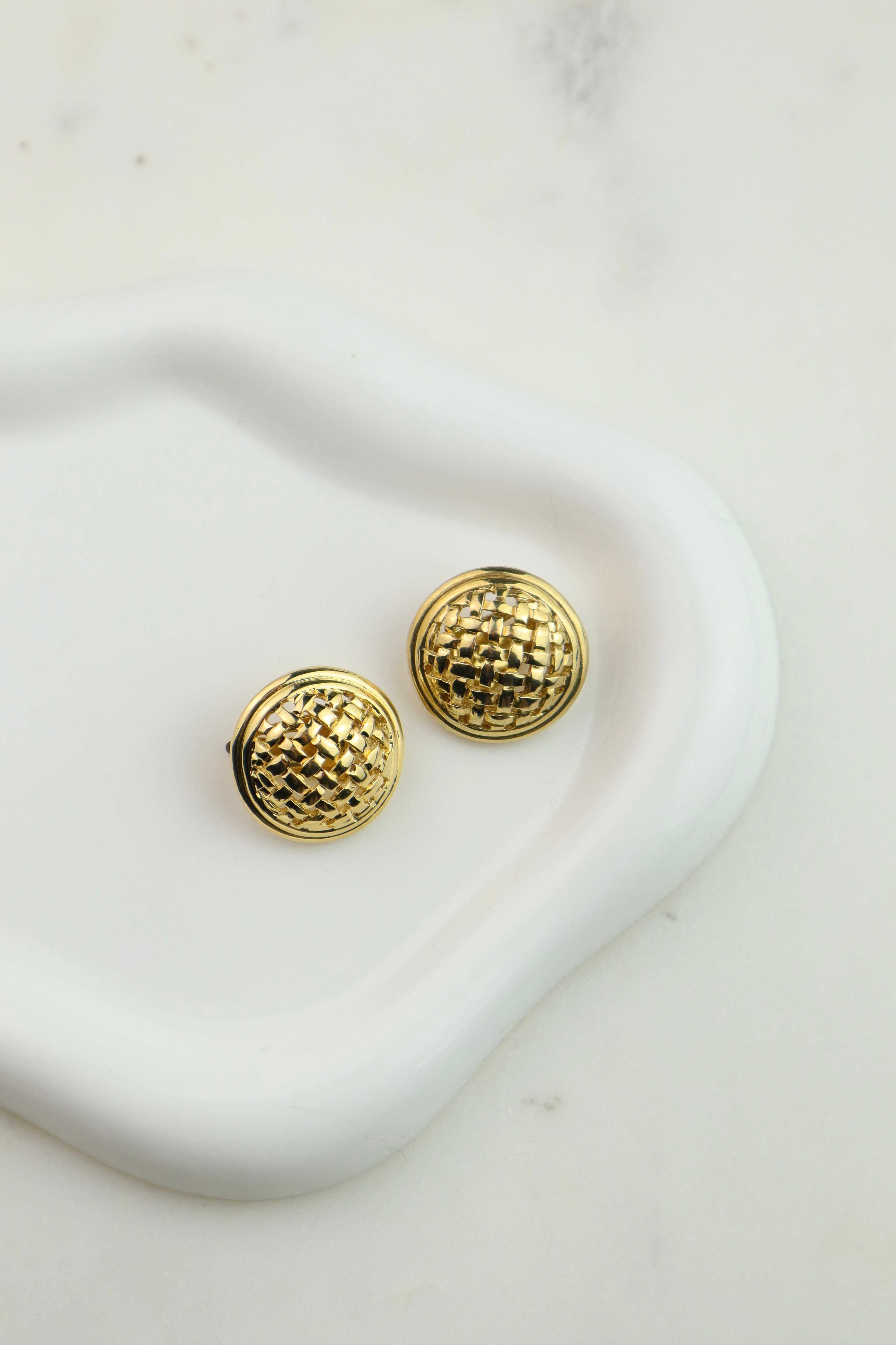 Yves Saint Laurent - vintage klipsy plecone koła