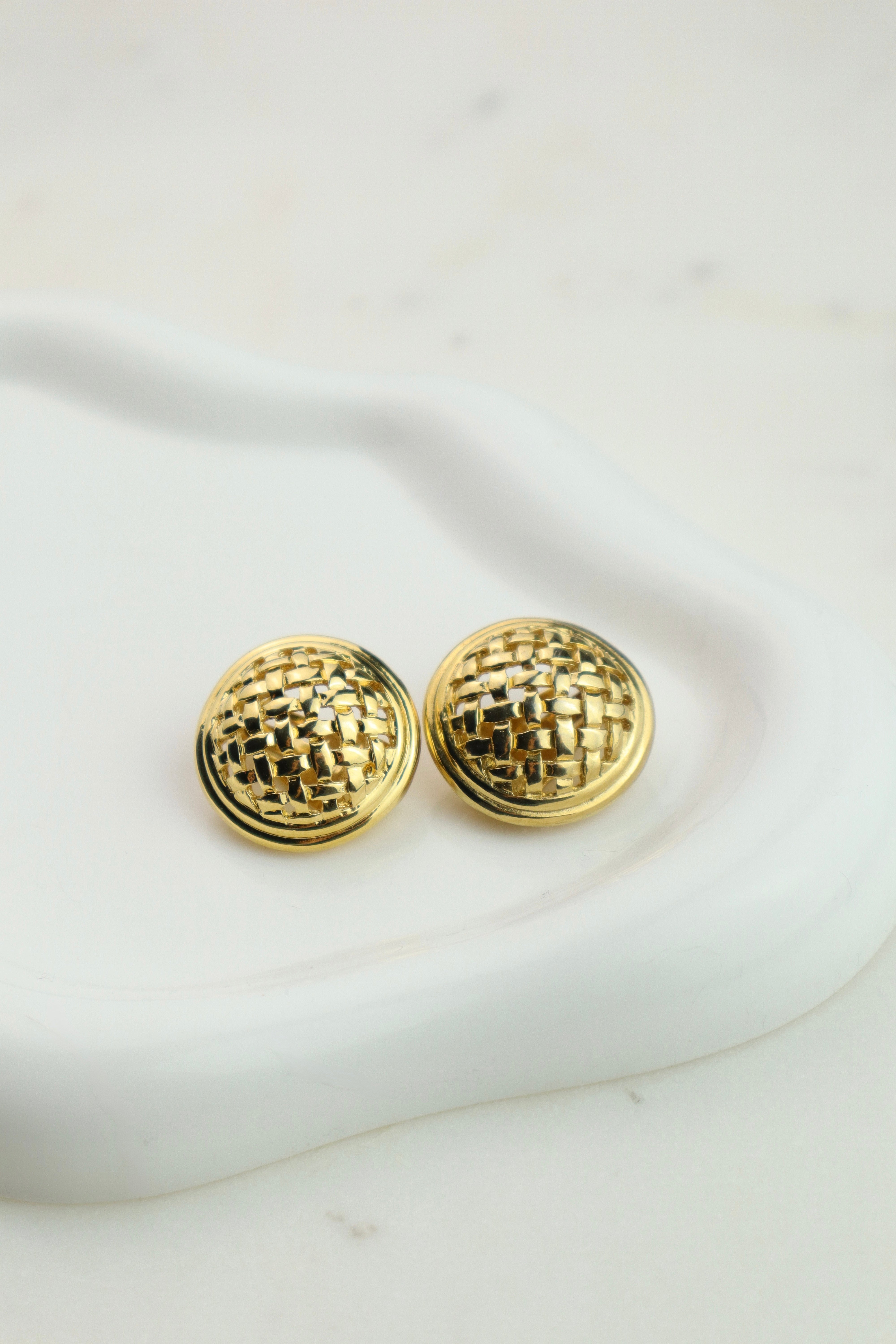 Yves Saint Laurent - vintage klipsy plecone koła