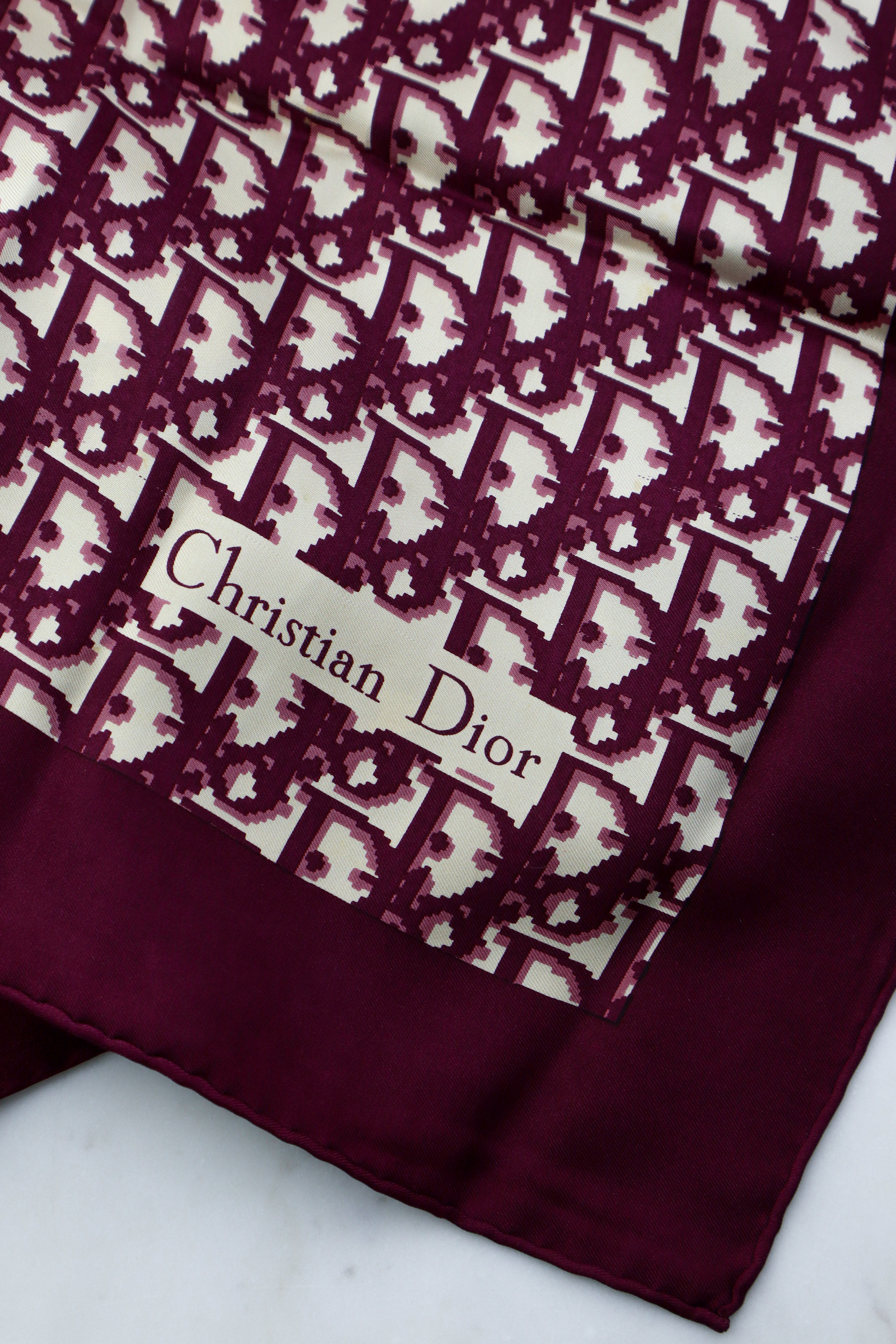 Christian Dior - jedwabna apaszka vintage monogram