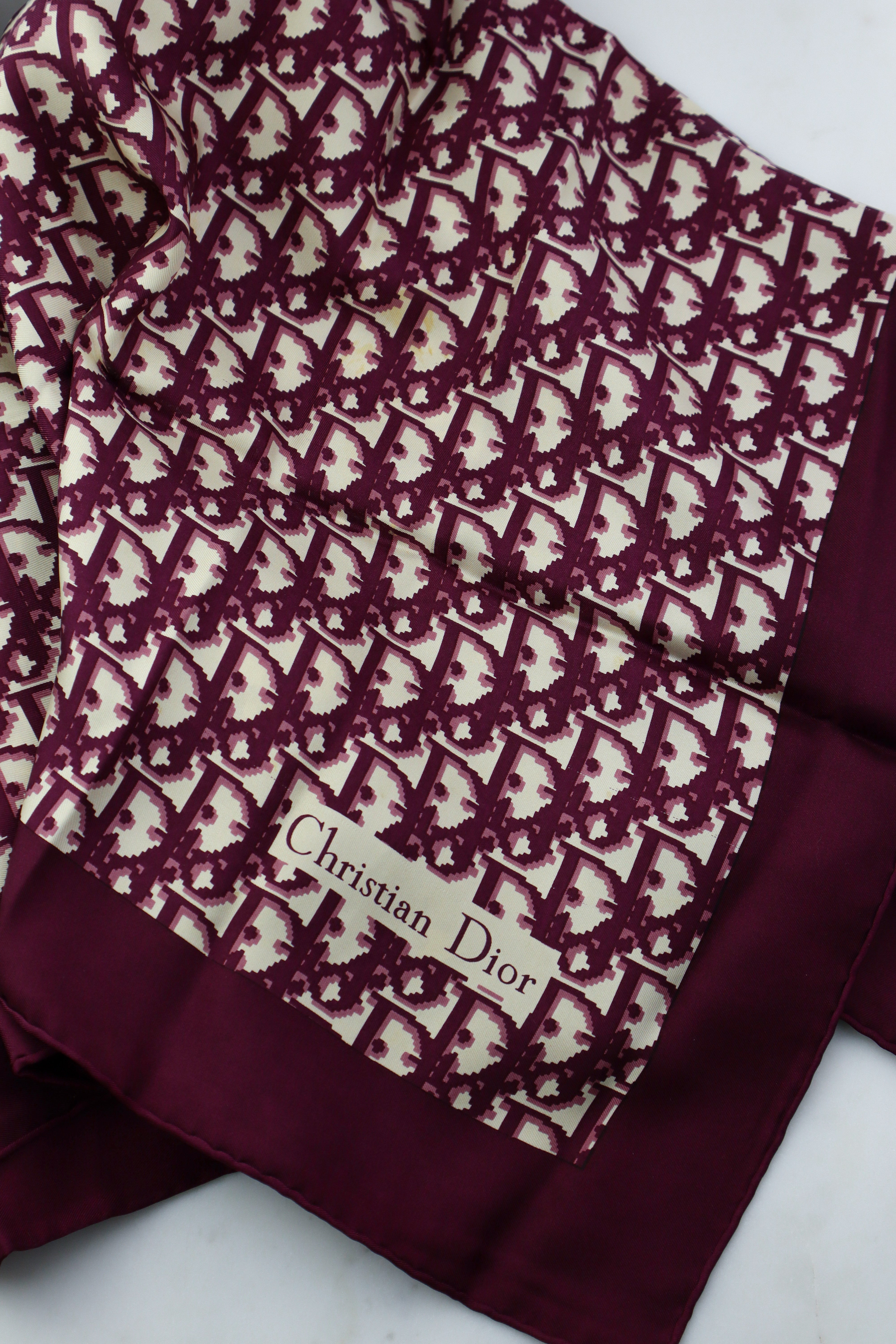 Christian Dior - jedwabna apaszka vintage monogram