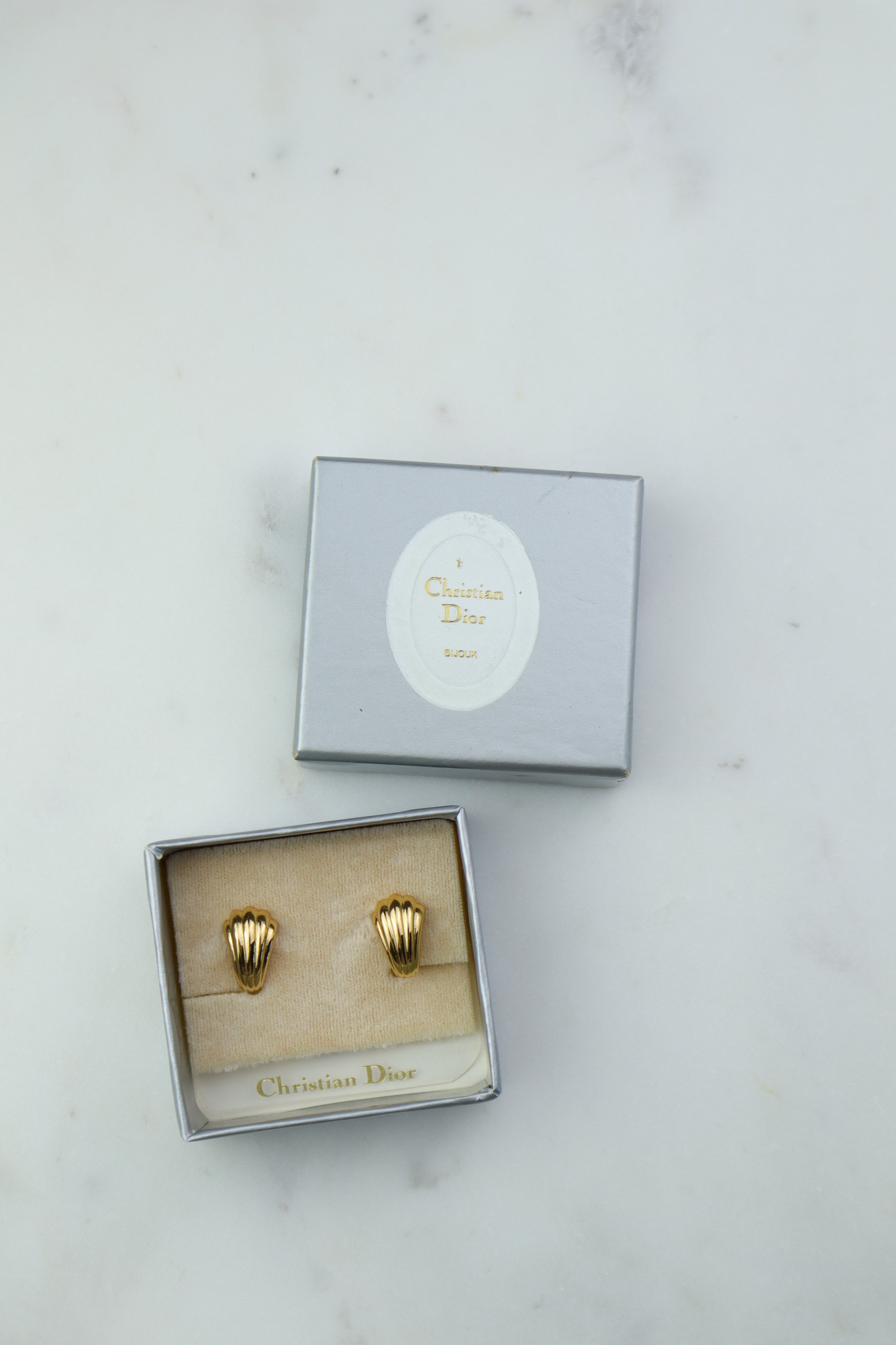 Christian Dior - vintage klipsy muszelki