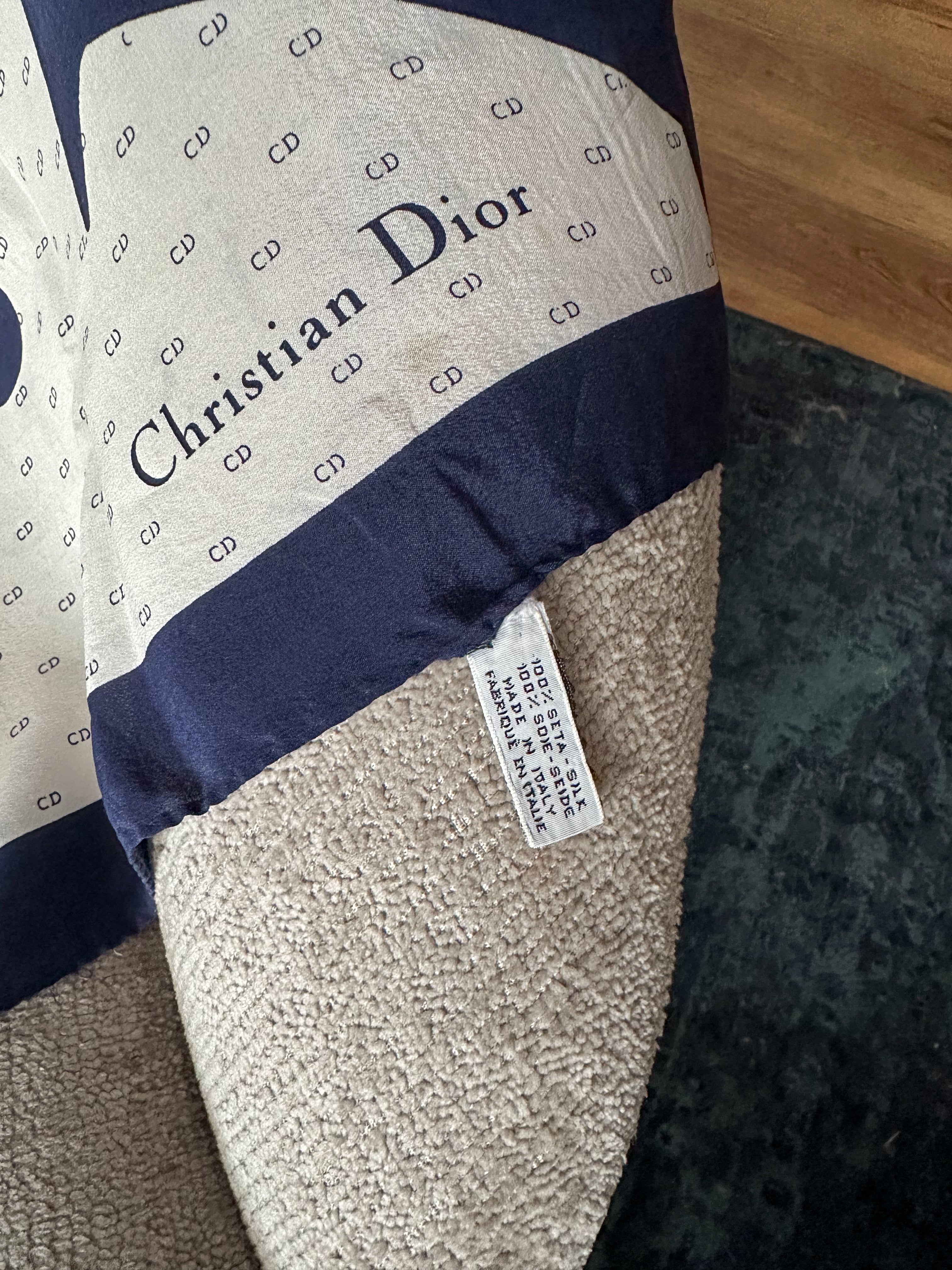 Christian Dior - jedwabna apaszka z logowaniem