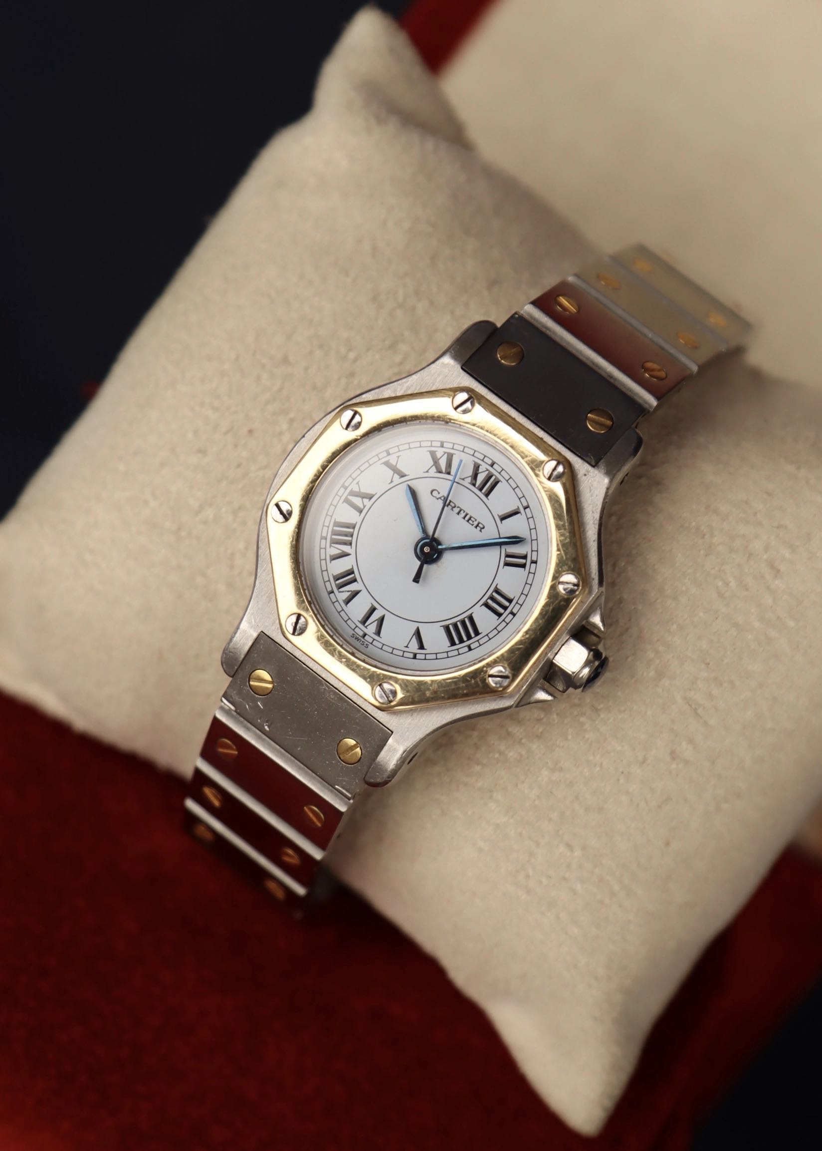 Cartier santos octagon top ladies watch