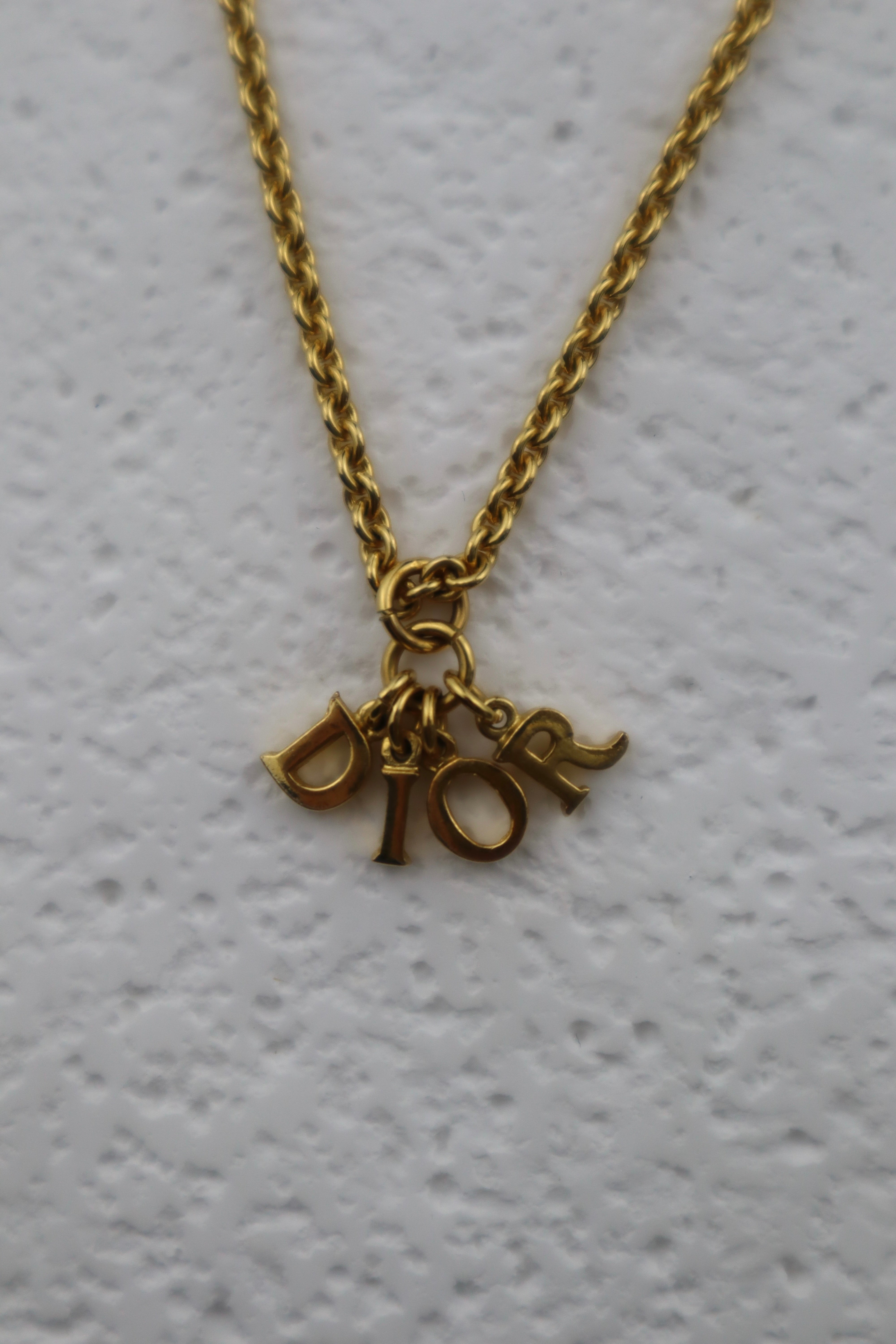 Christian Dior - pozłacany naszyjnik vintage z logowaniem