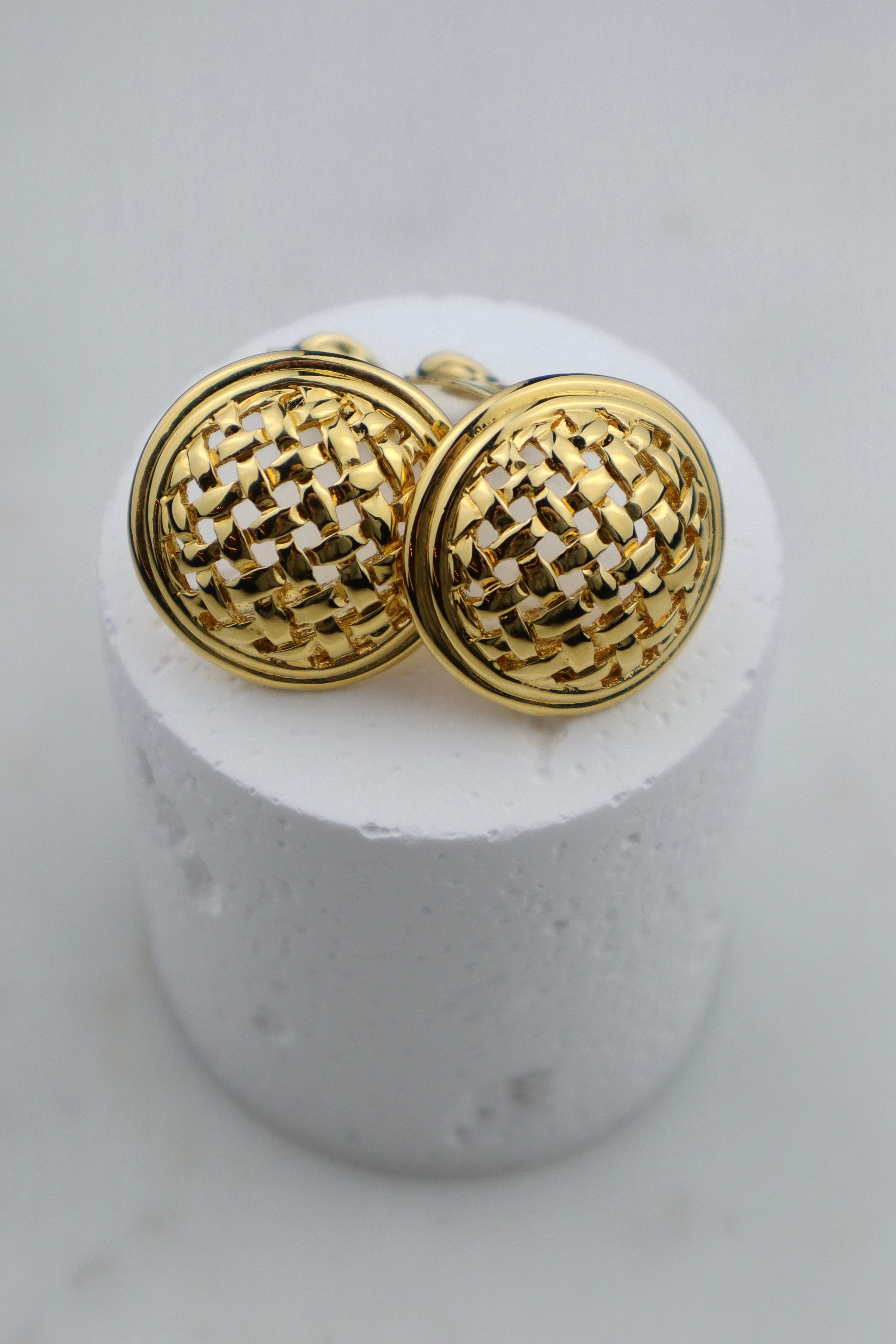 Yves Saint Laurent - 24k pozłacane plecione klipsy