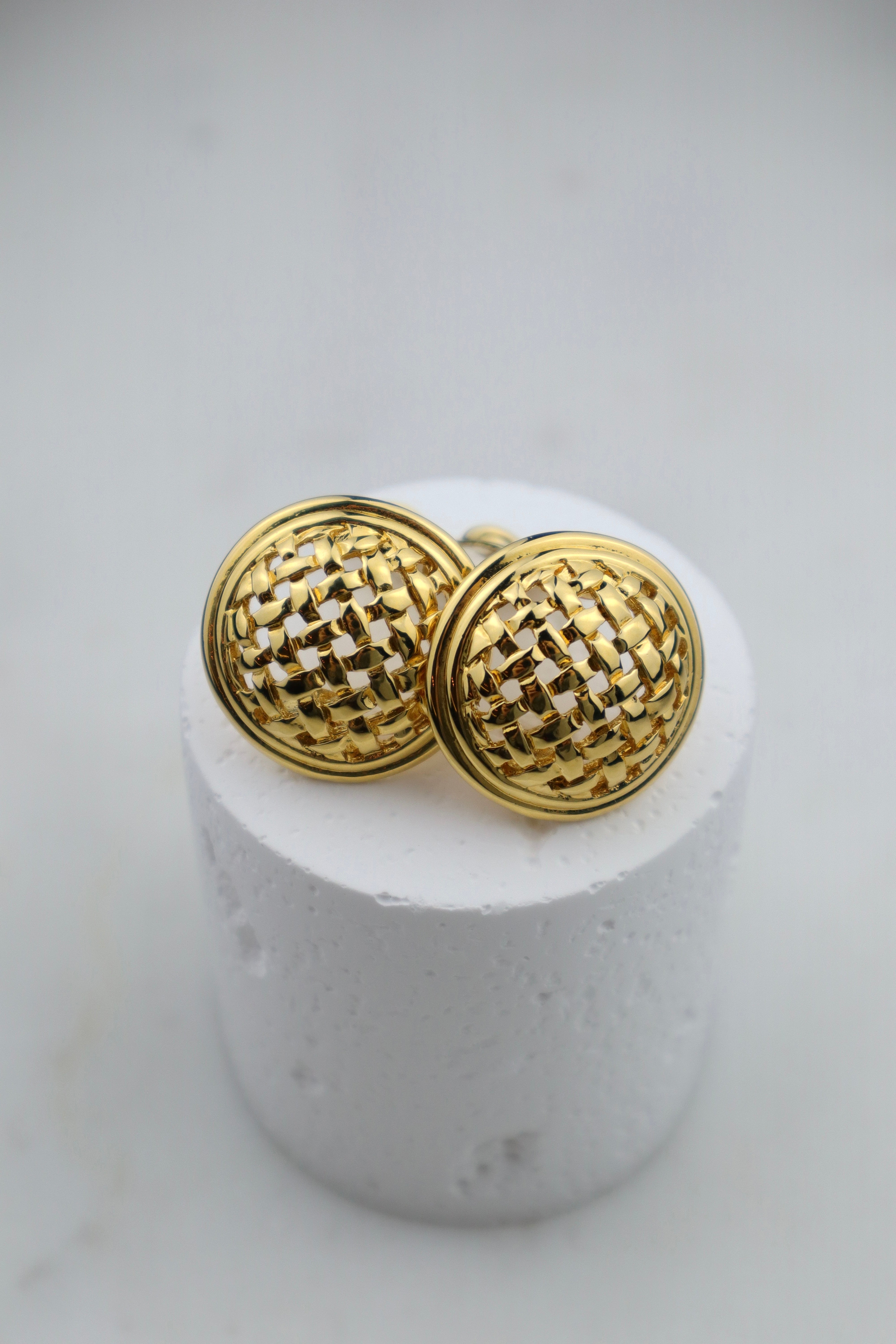 Yves Saint Laurent - 24k pozłacane plecione klipsy