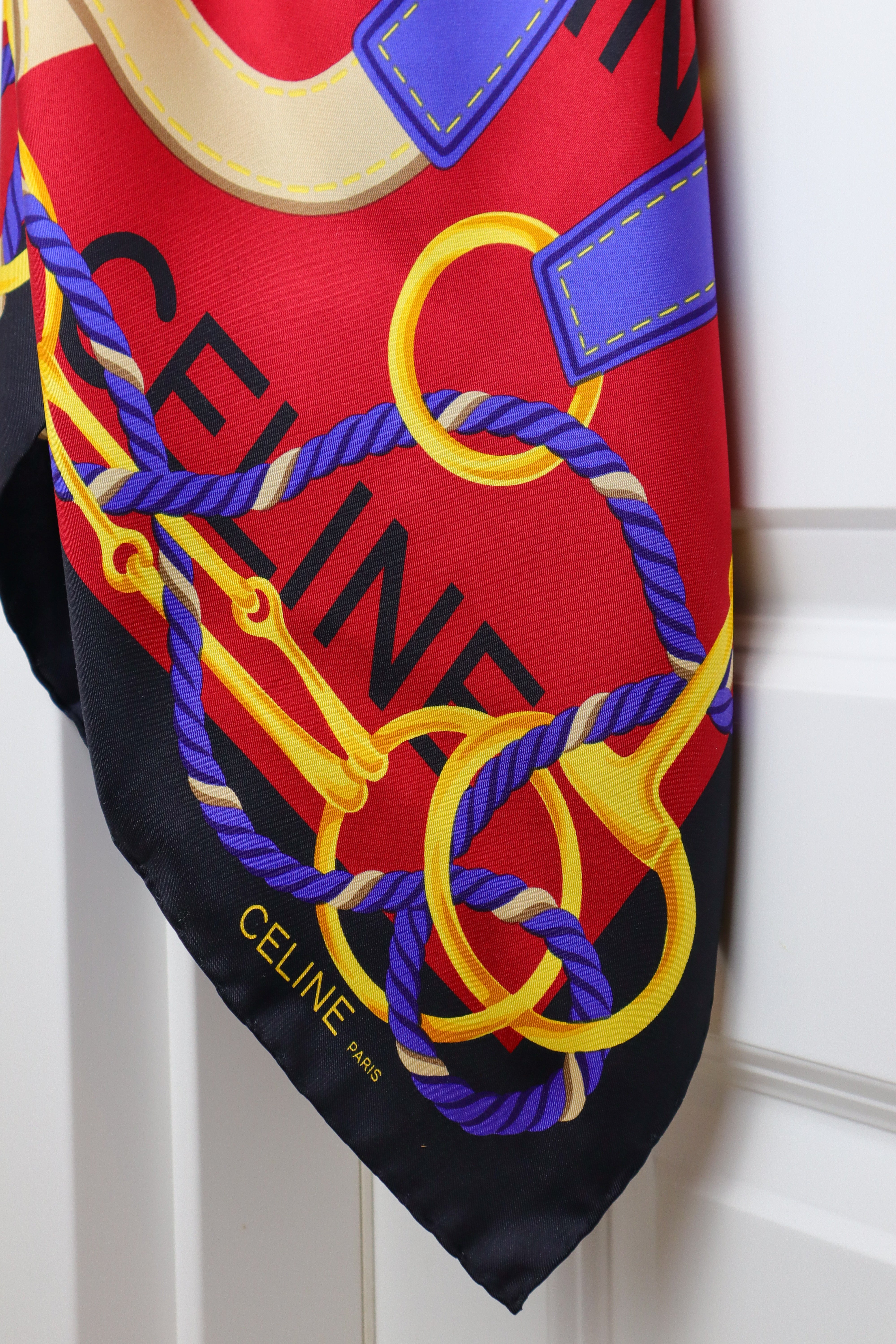 Celine - jedwabna apaszka "Equestrian Navy"