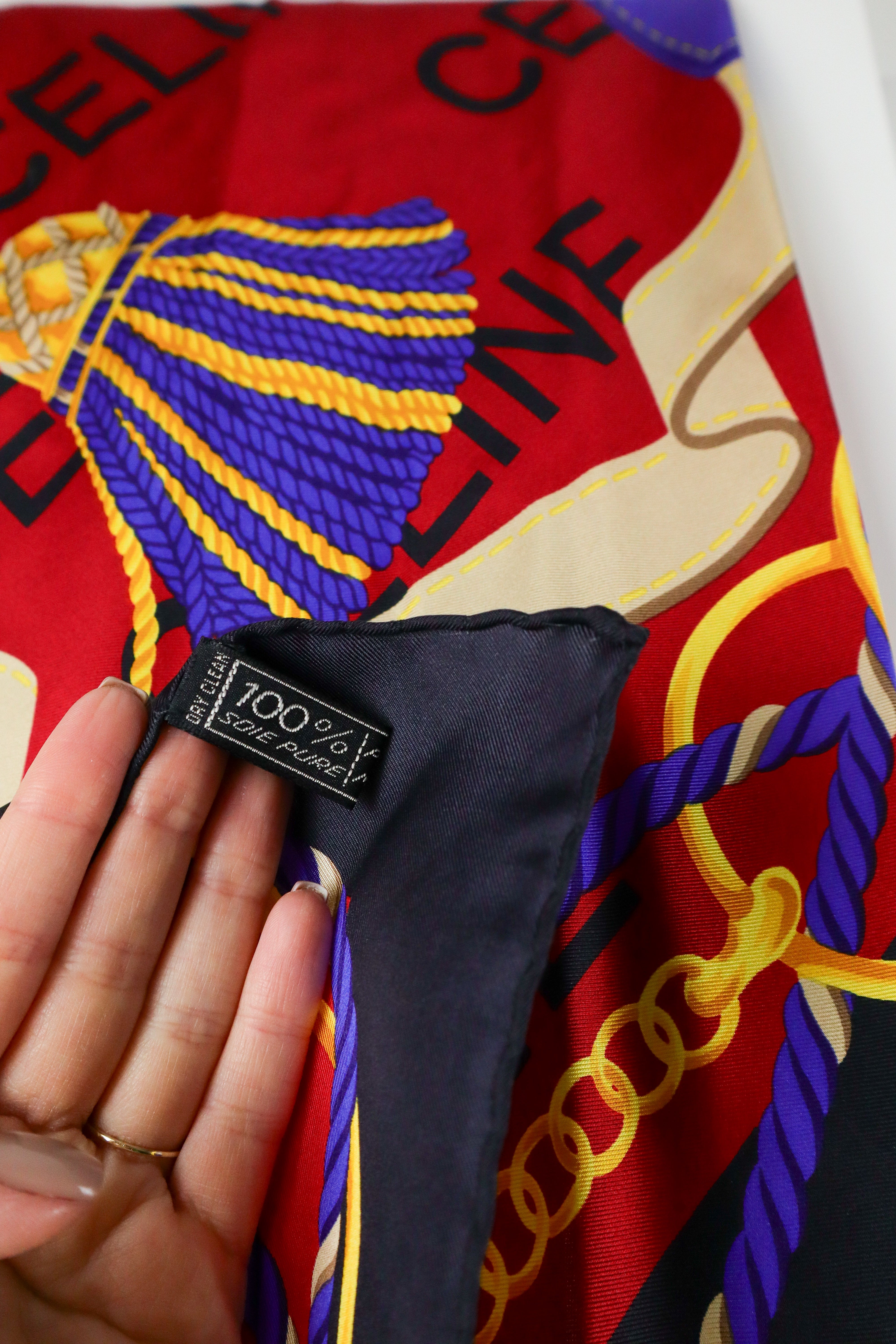 Celine - jedwabna apaszka "Equestrian Navy"