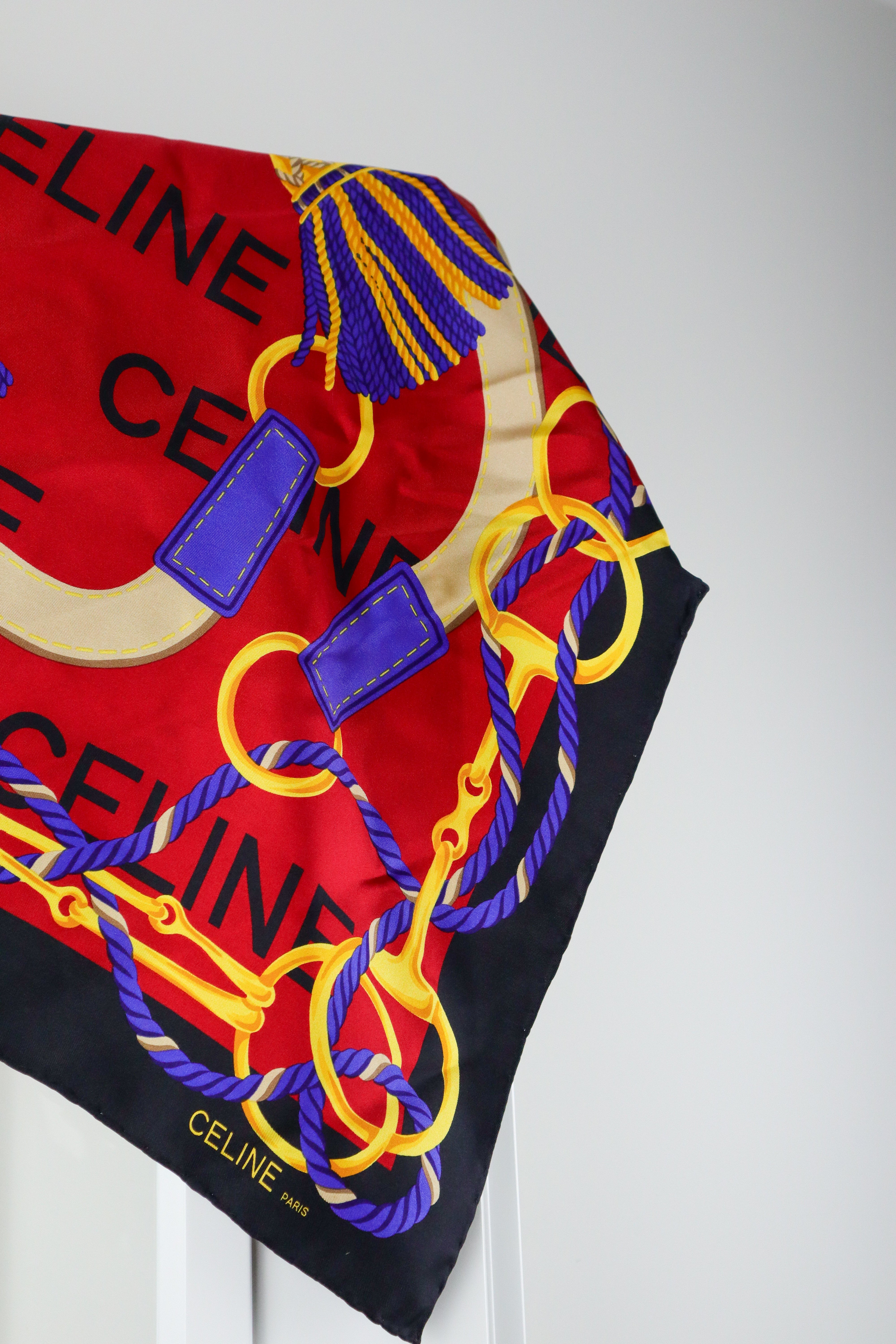 Celine - jedwabna apaszka "Equestrian Navy"